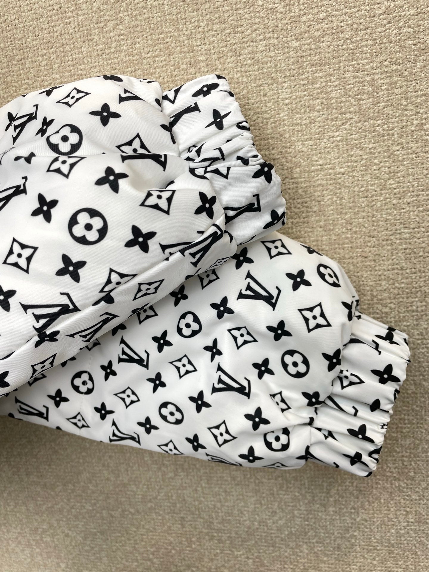 ALL-OVER MONOGRAM PADDED ZIP HOODIE