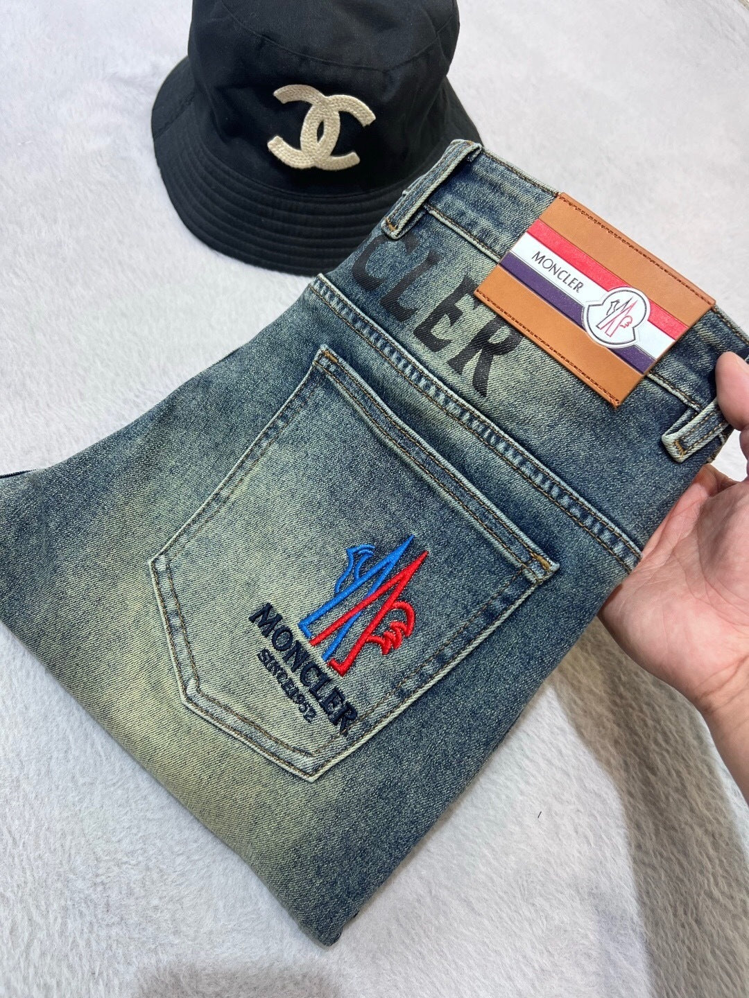 EMBROIDERED LOGO DENIM JEANS