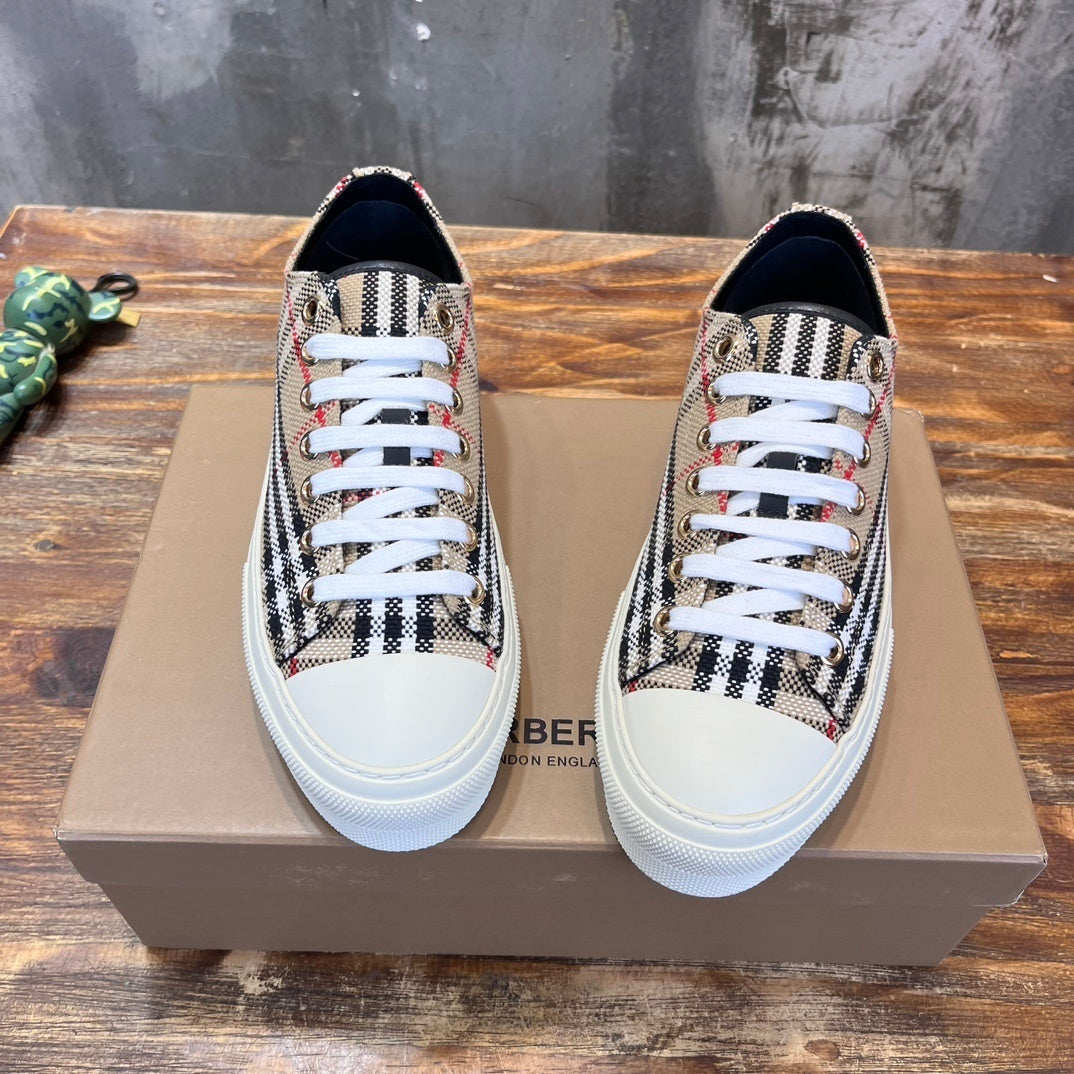 CHECK PRINT PLATFORM LOW-TOP SNEAKERS