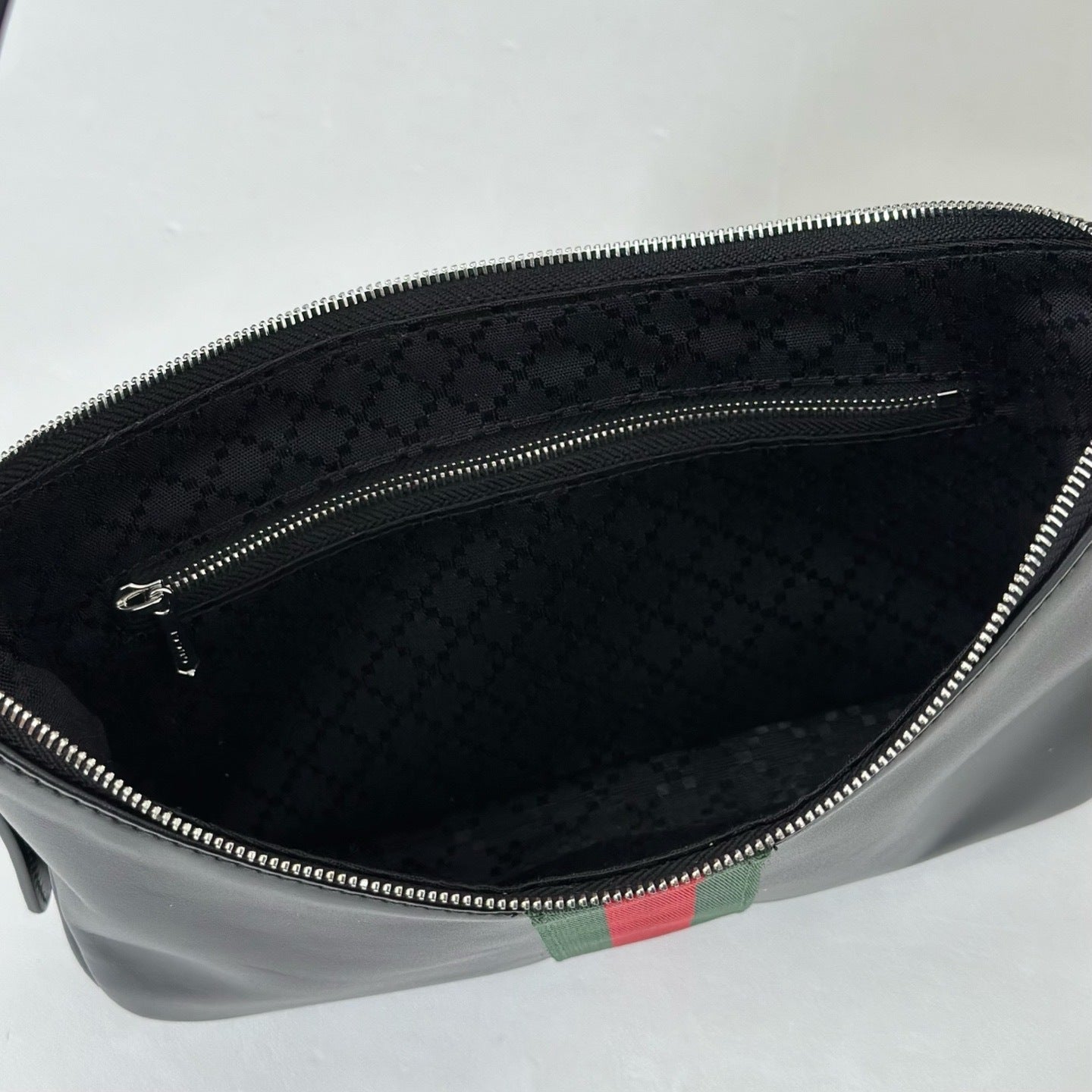 STRIPED LEATHER SHOULDER BAG