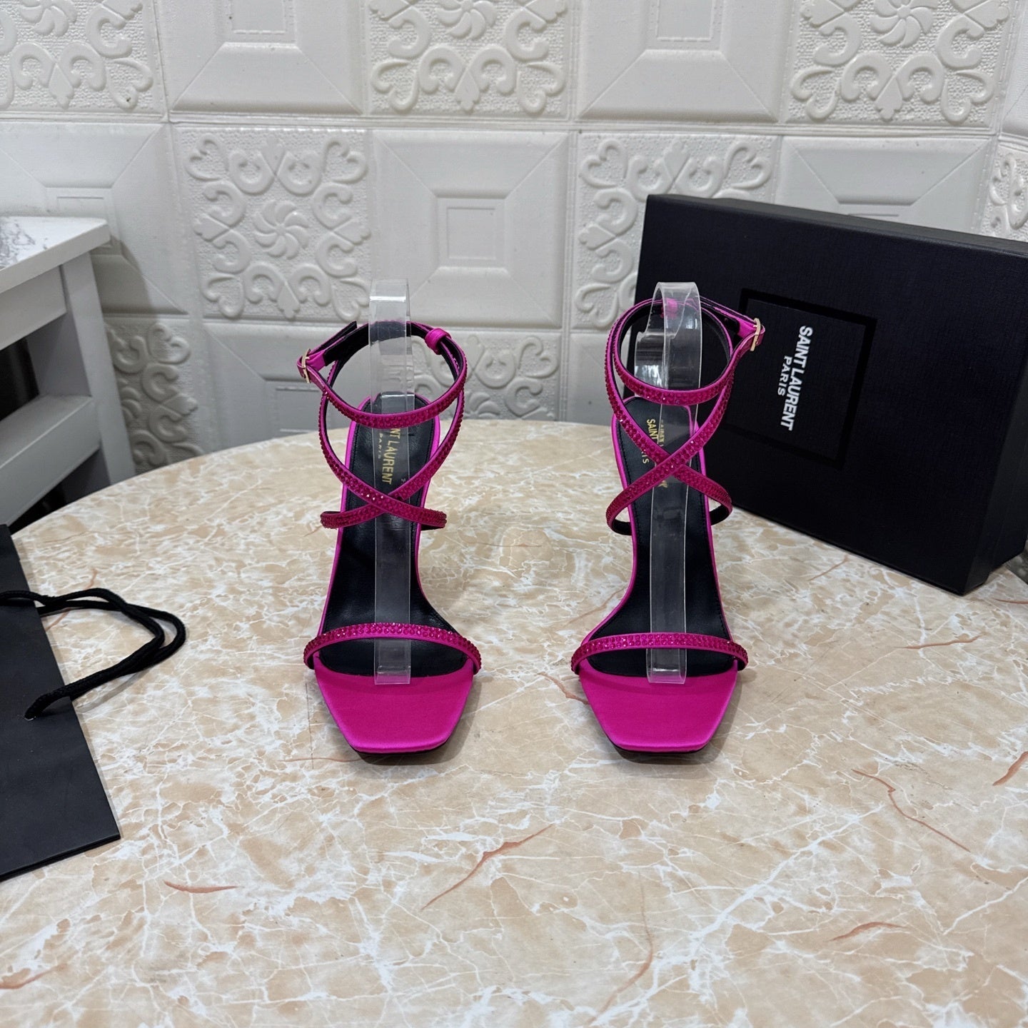 PINK STRAPPY HEEL SANDALS