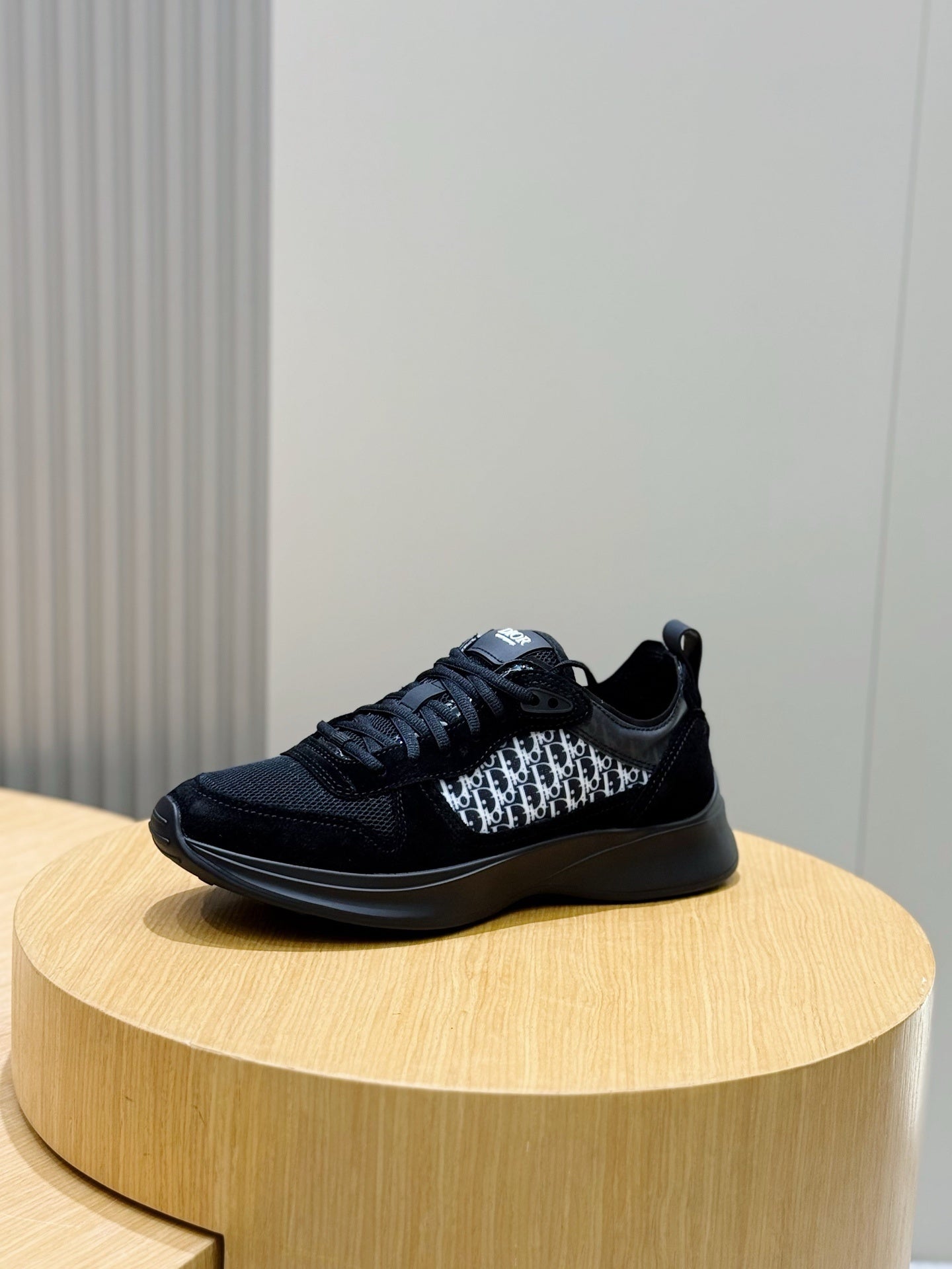 BLACK MONOGRAM PANEL SPORT SNEAKERS