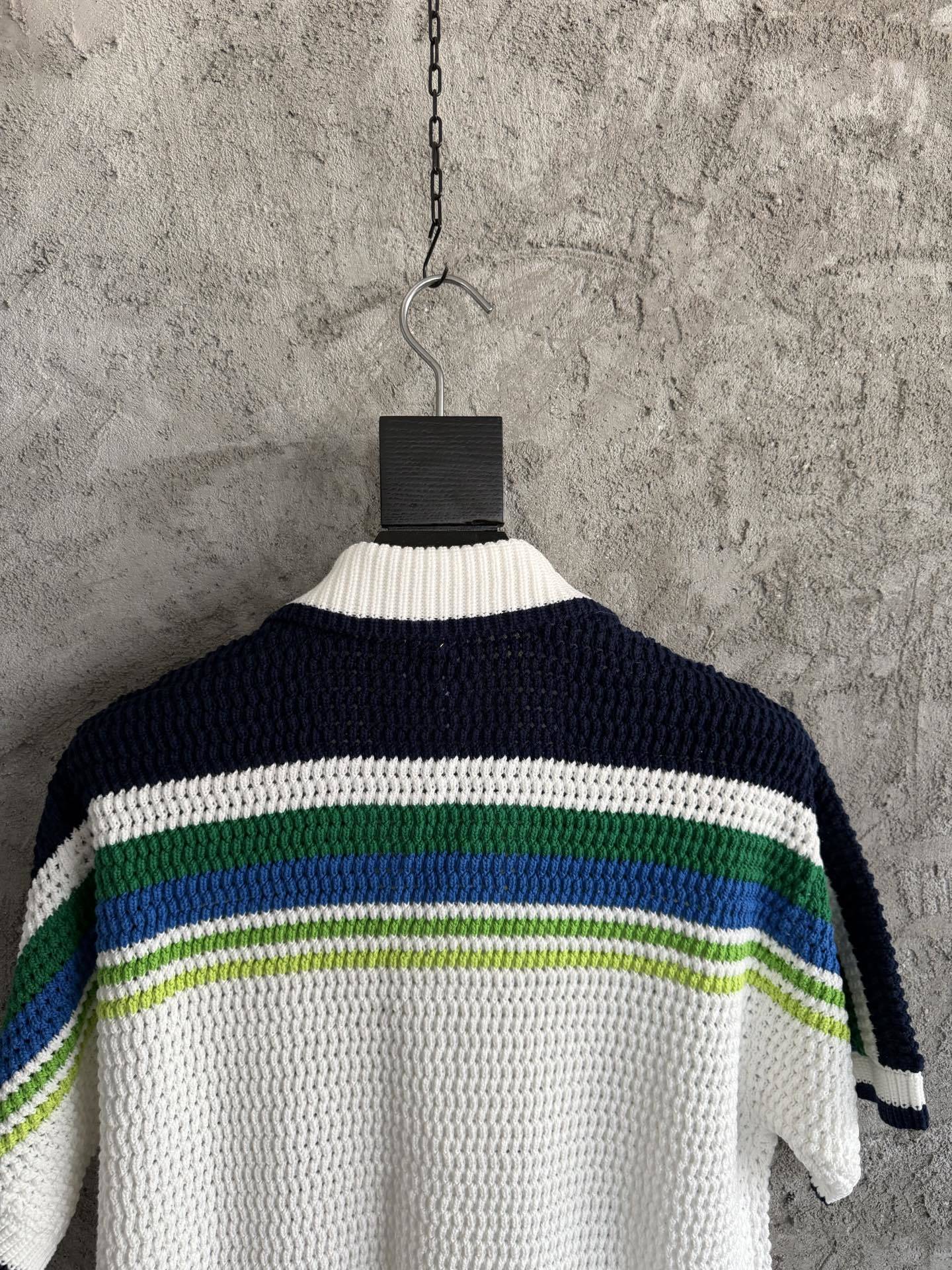 MULTICOLOR STRIPE CROCHET KNIT SET