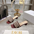 LOGO JACQUARD LOW HEEL MULES – BURGUNDY