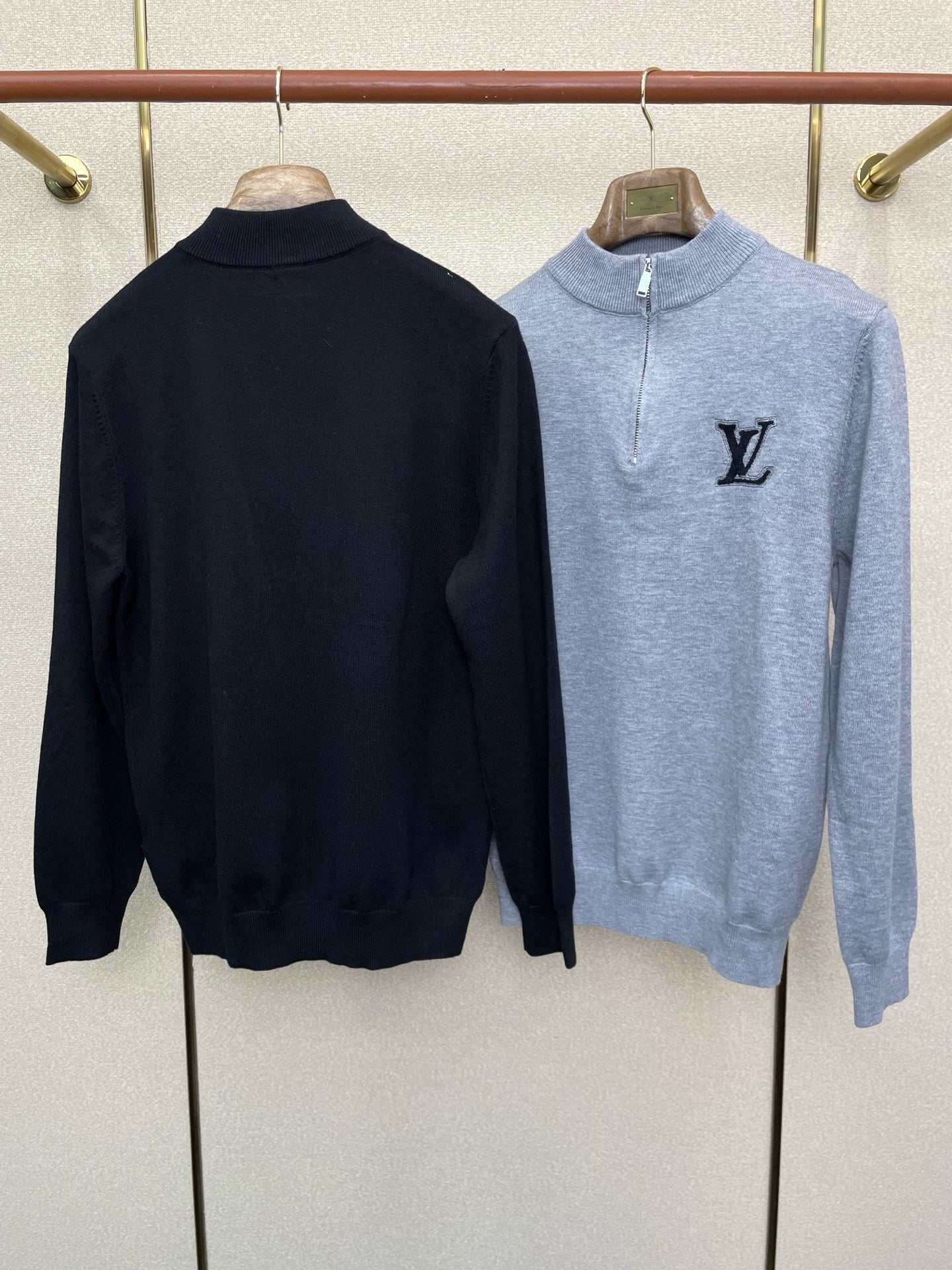 ZIP-NECK KNIT SWEATER