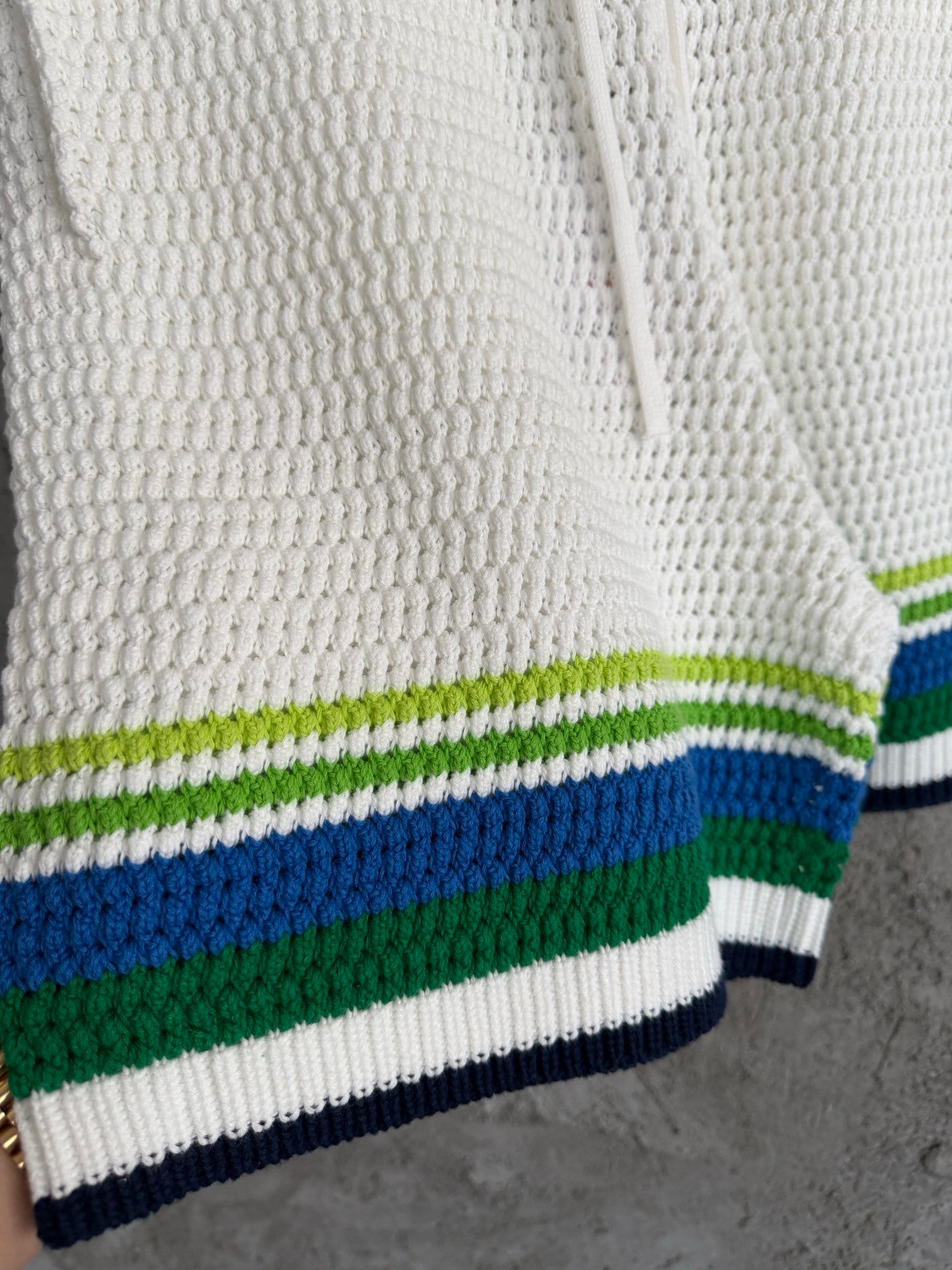 MULTICOLOR STRIPE CROCHET KNIT SET