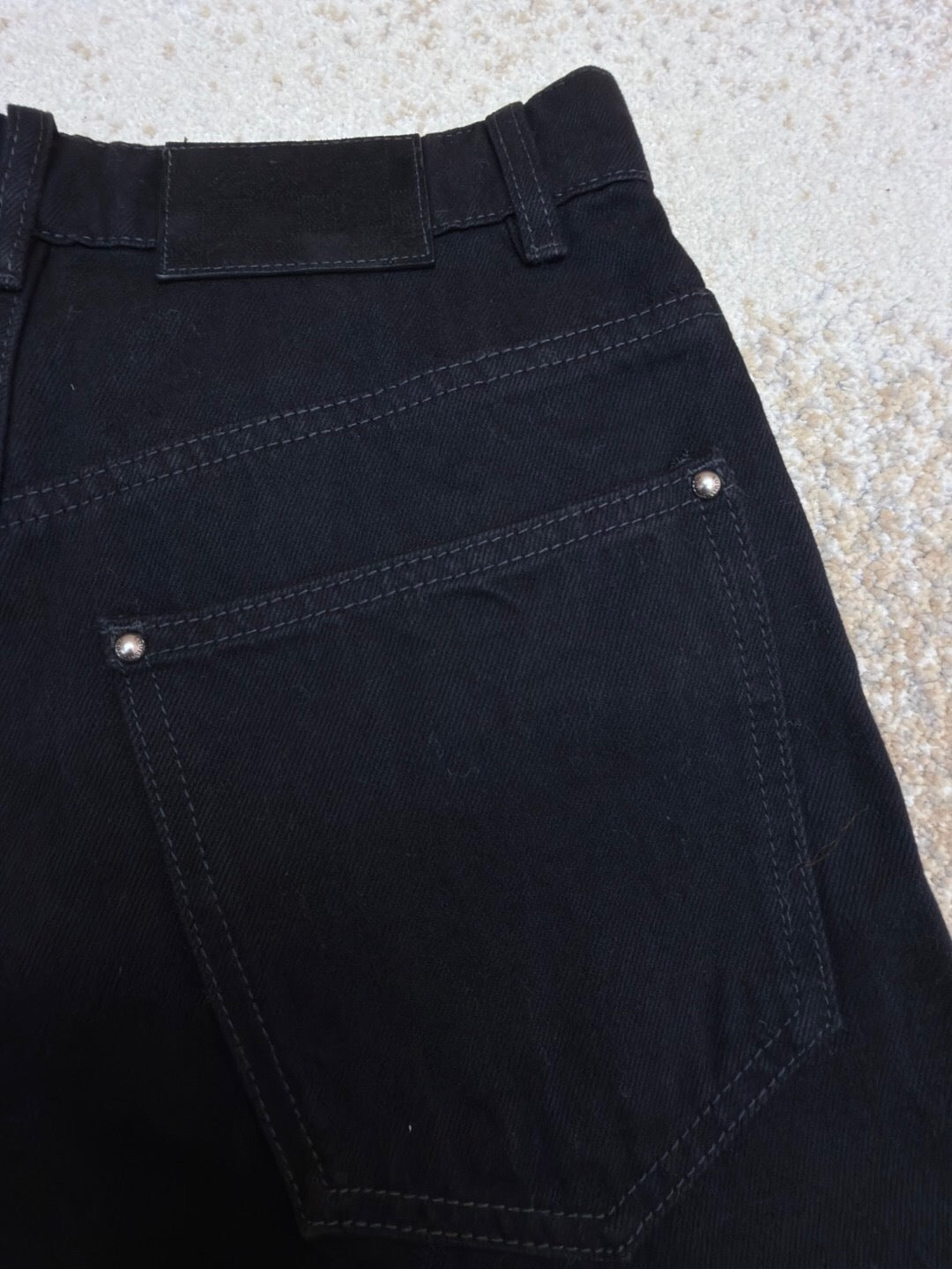 MONOGRAM PANEL STRAIGHT-LEG DENIM JEANS