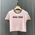 CONTRAST TRIM LOGO CROPPED T-SHIRT