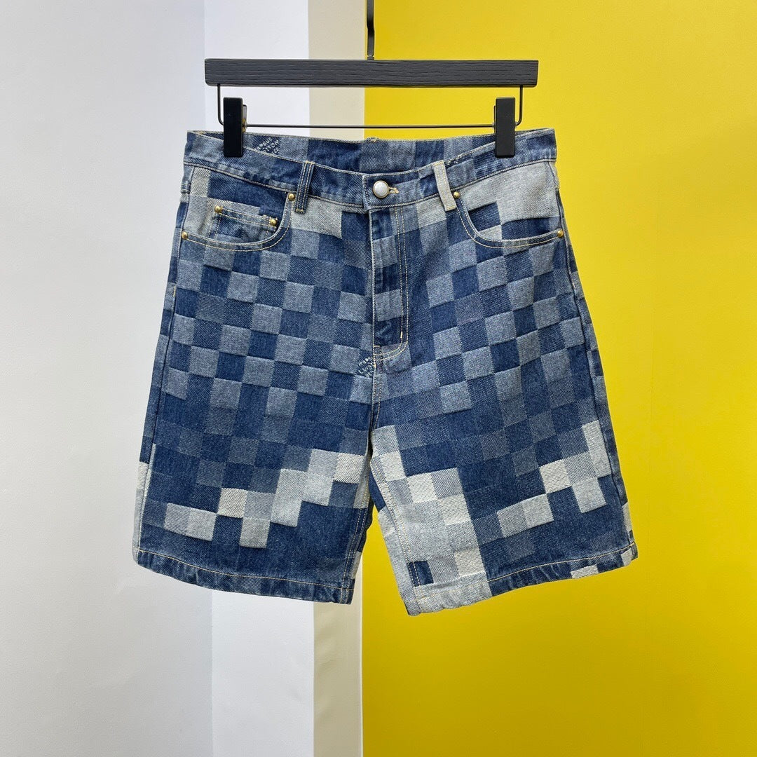 PIXEL CHECK DENIM SET