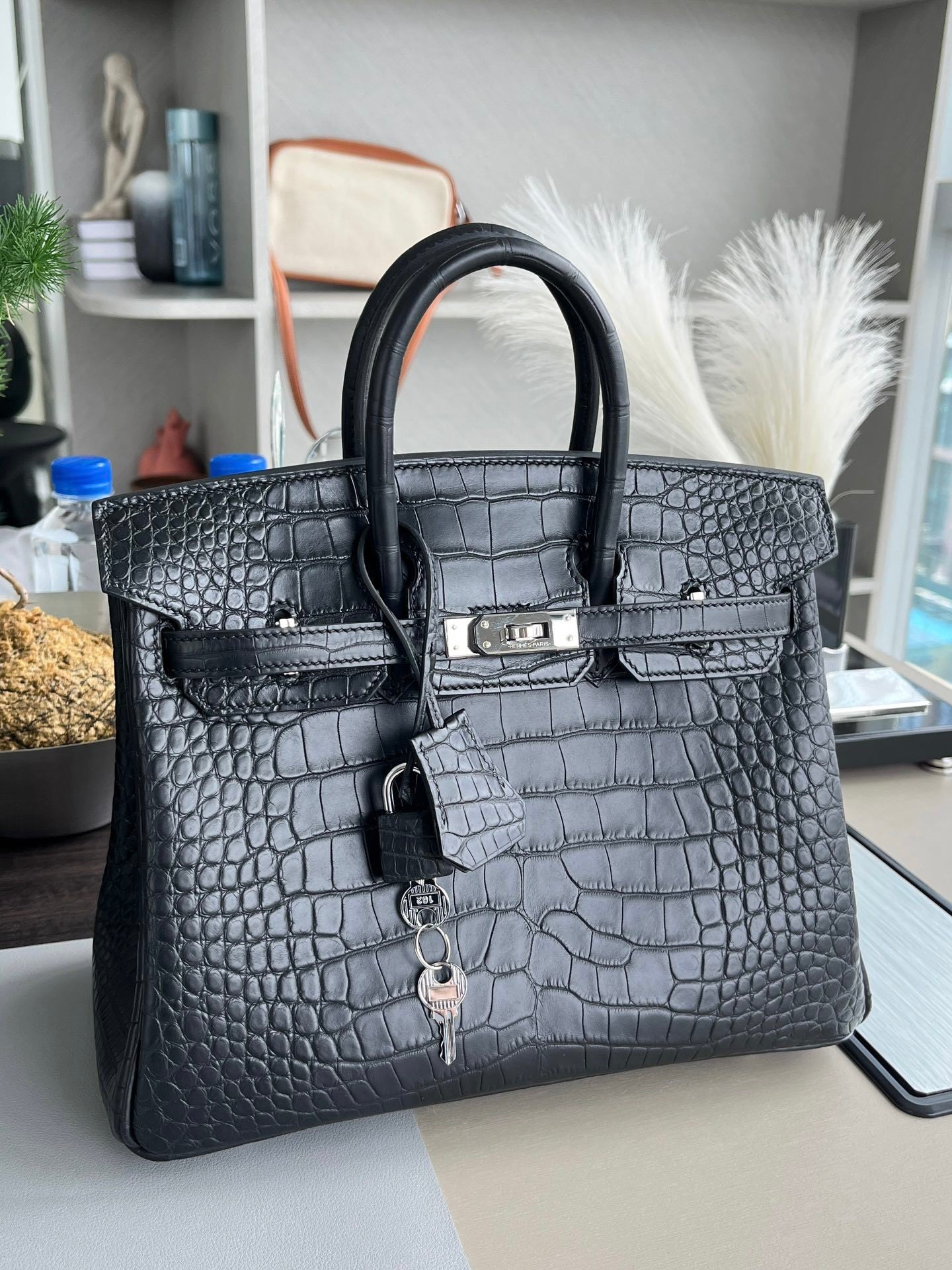 MIDNIGHT CROCODILE LUXURY TOTE