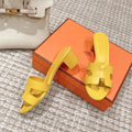 YELLOW BLOCK HEEL SANDALS