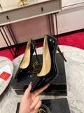 BLACK PATENT CLASSIC POINTED PUMPS