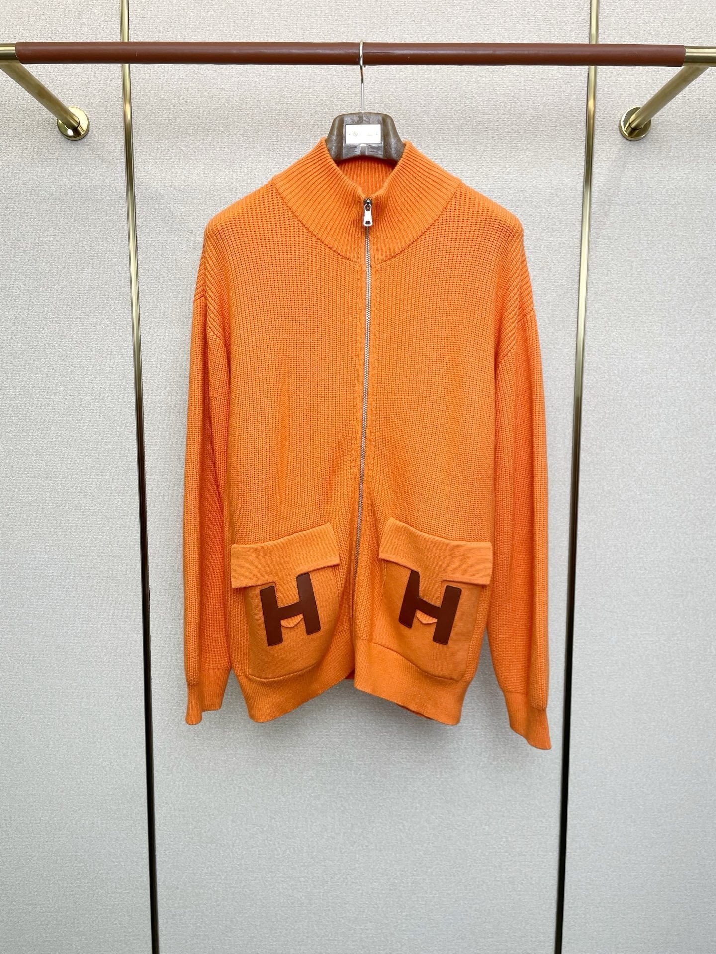 FULL ZIP KNIT JACKET WITH FRONT POCKETS