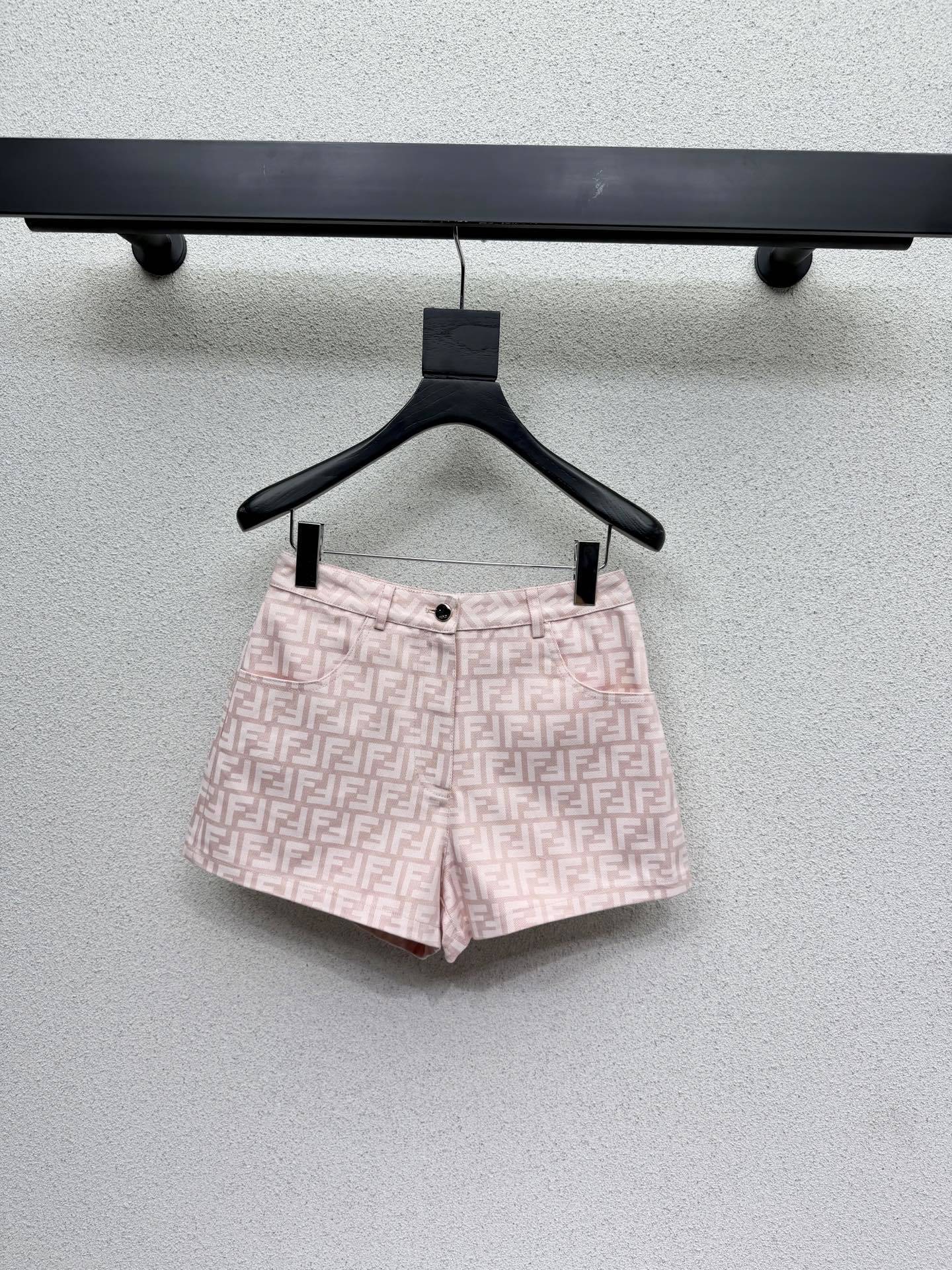 PINK MONOGRAM PRINT SHORTS