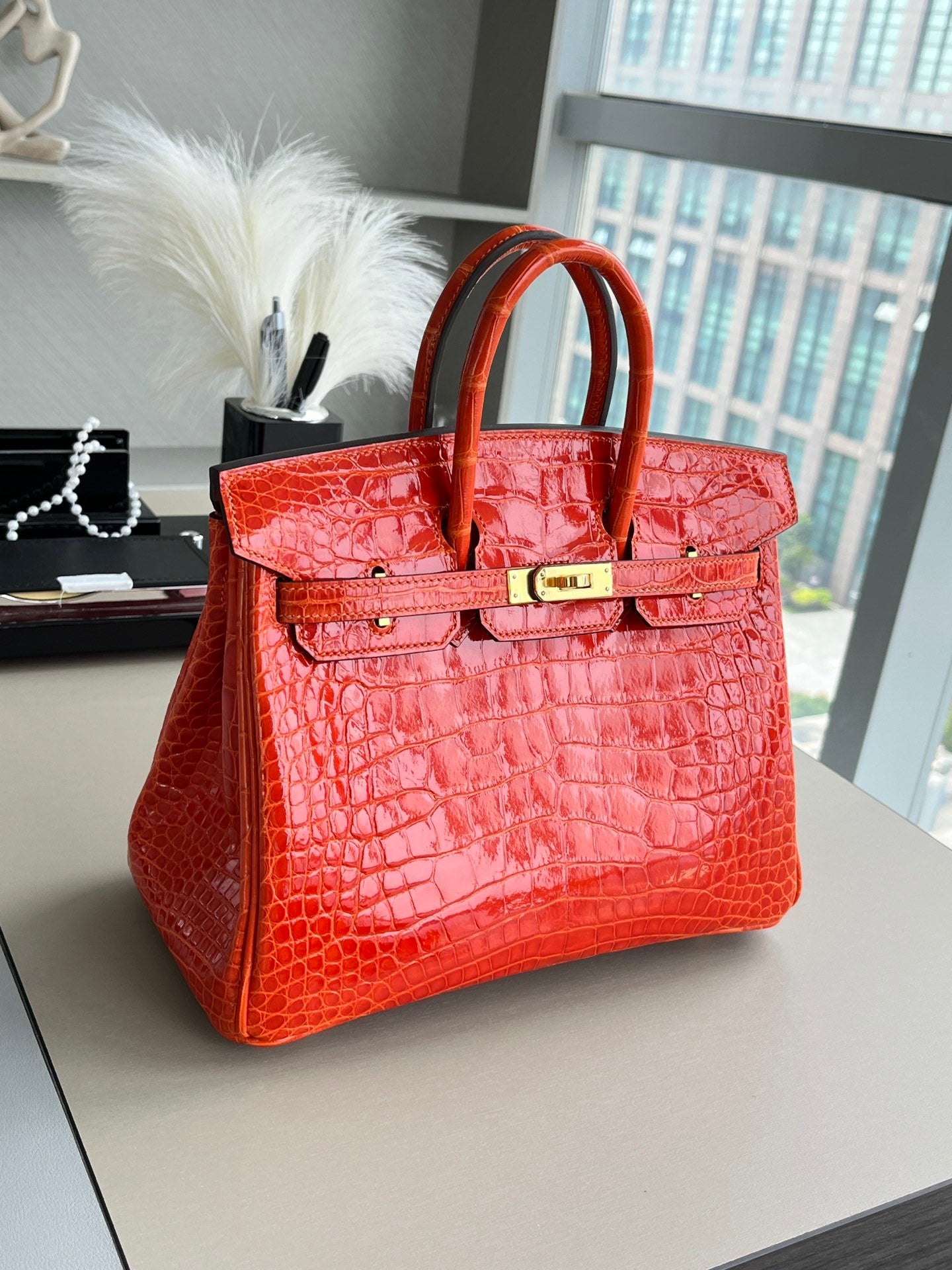SUNSET CROC BIRKIN