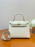 PEARL WHITE CLASSIC TOP HANDLE BAG
