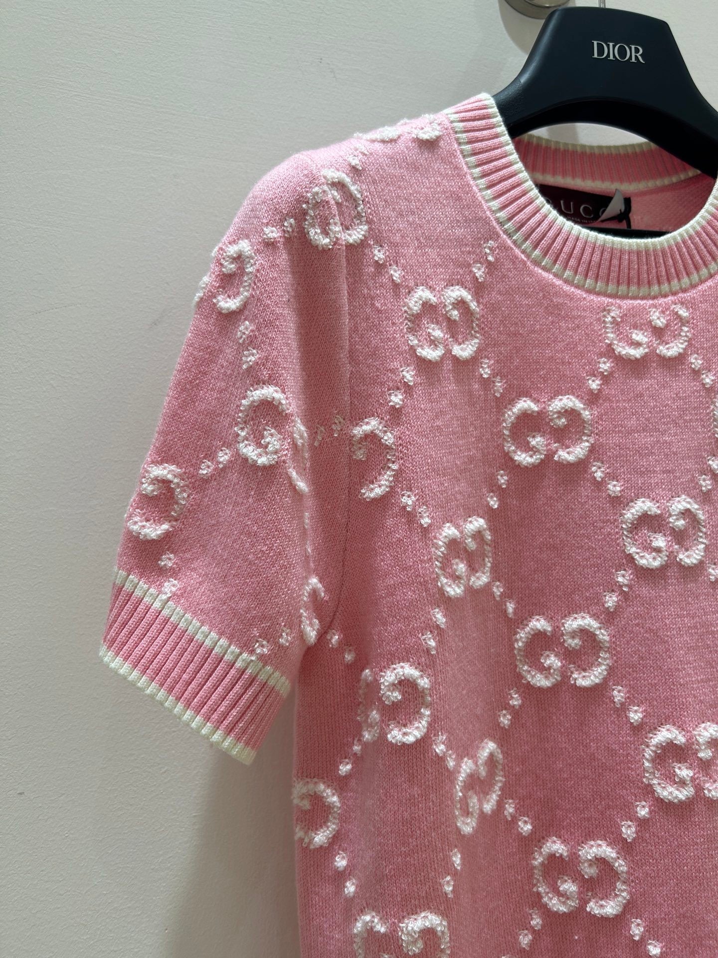 PINK MONOGRAM KNIT TOP