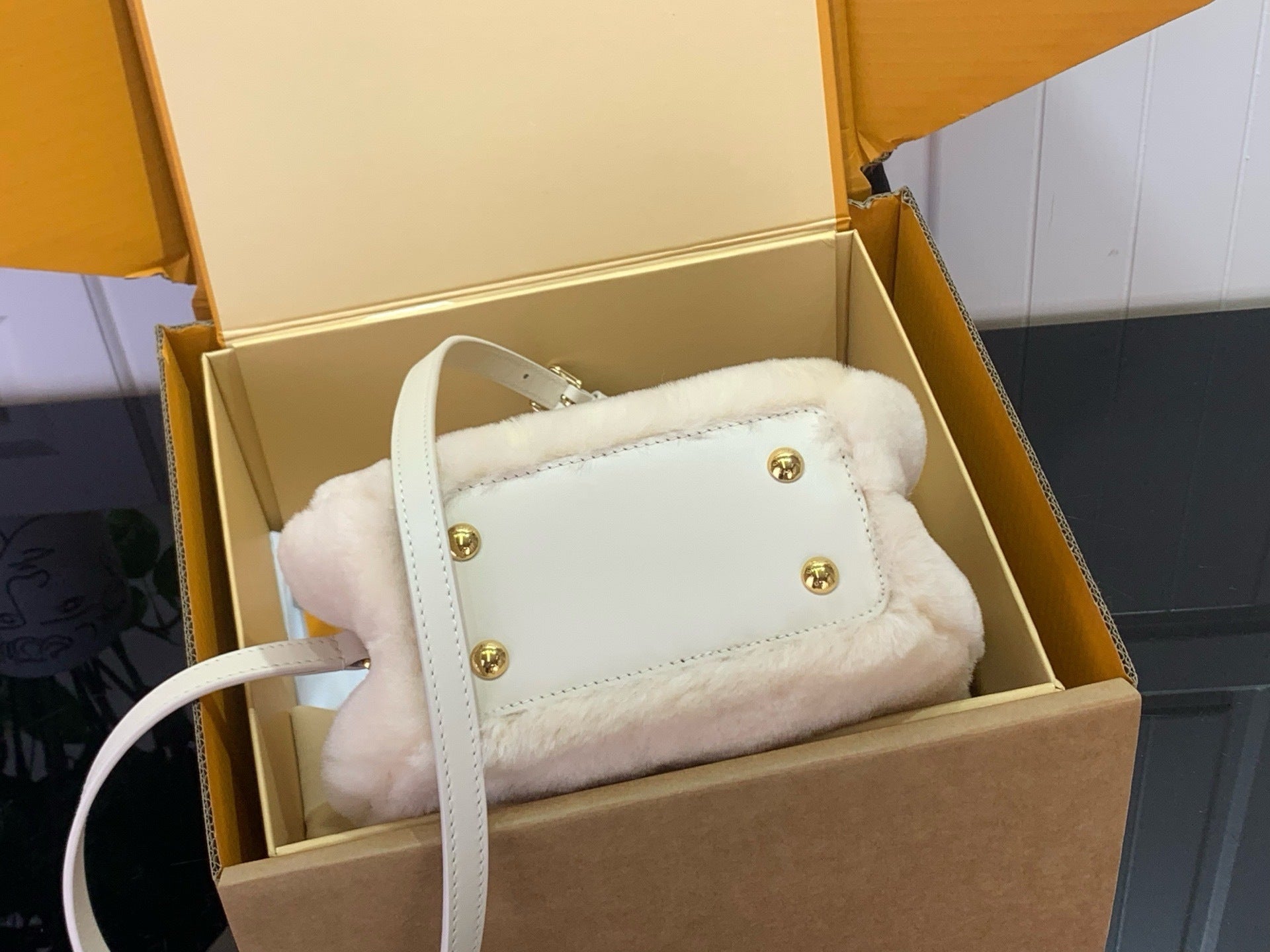 SHEARLING MINI TOP-HANDLE BAG