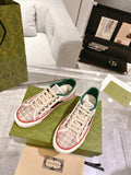 BEIGE GREEN LOW-TOP SNEAKERS