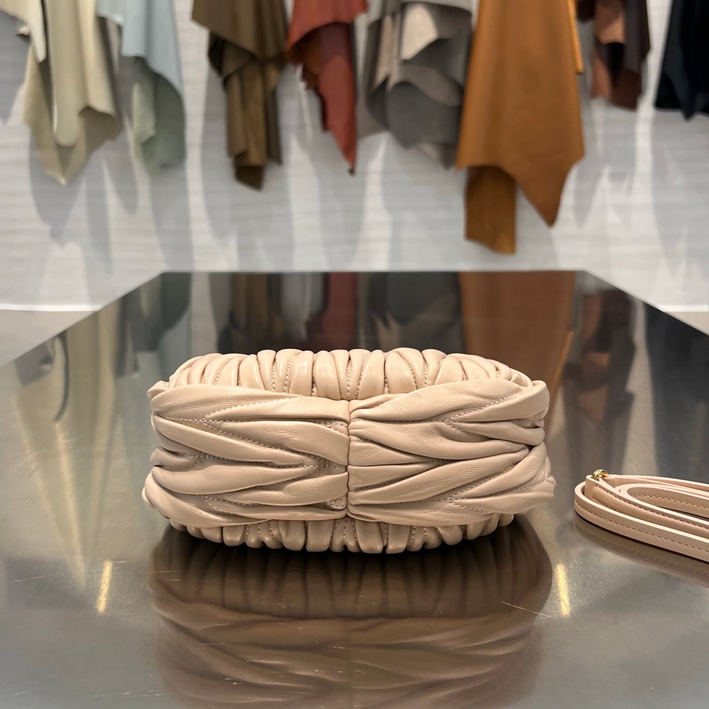 IVORY CREAM MATELASSÉ MINI HOBO BAG