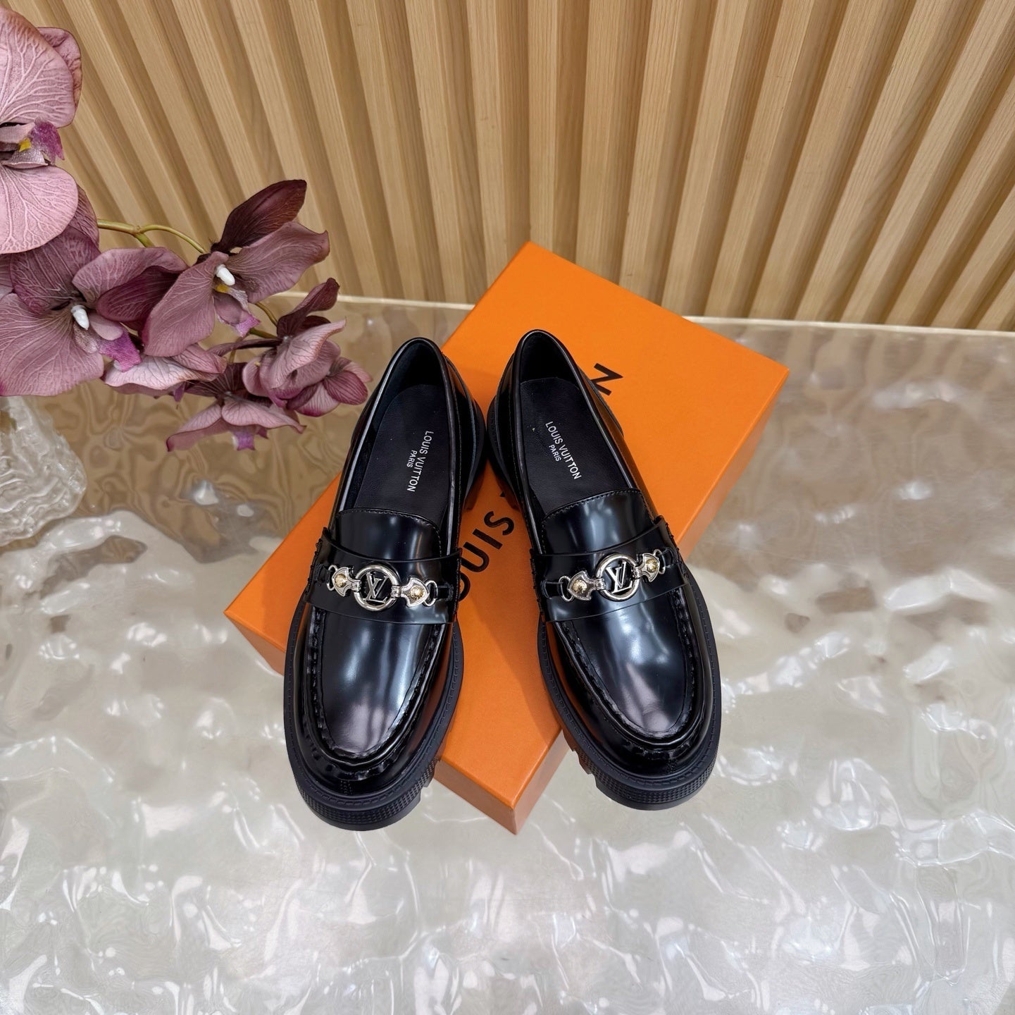 BLACK CHUNKY SOLE DESIGNER LOAFERS