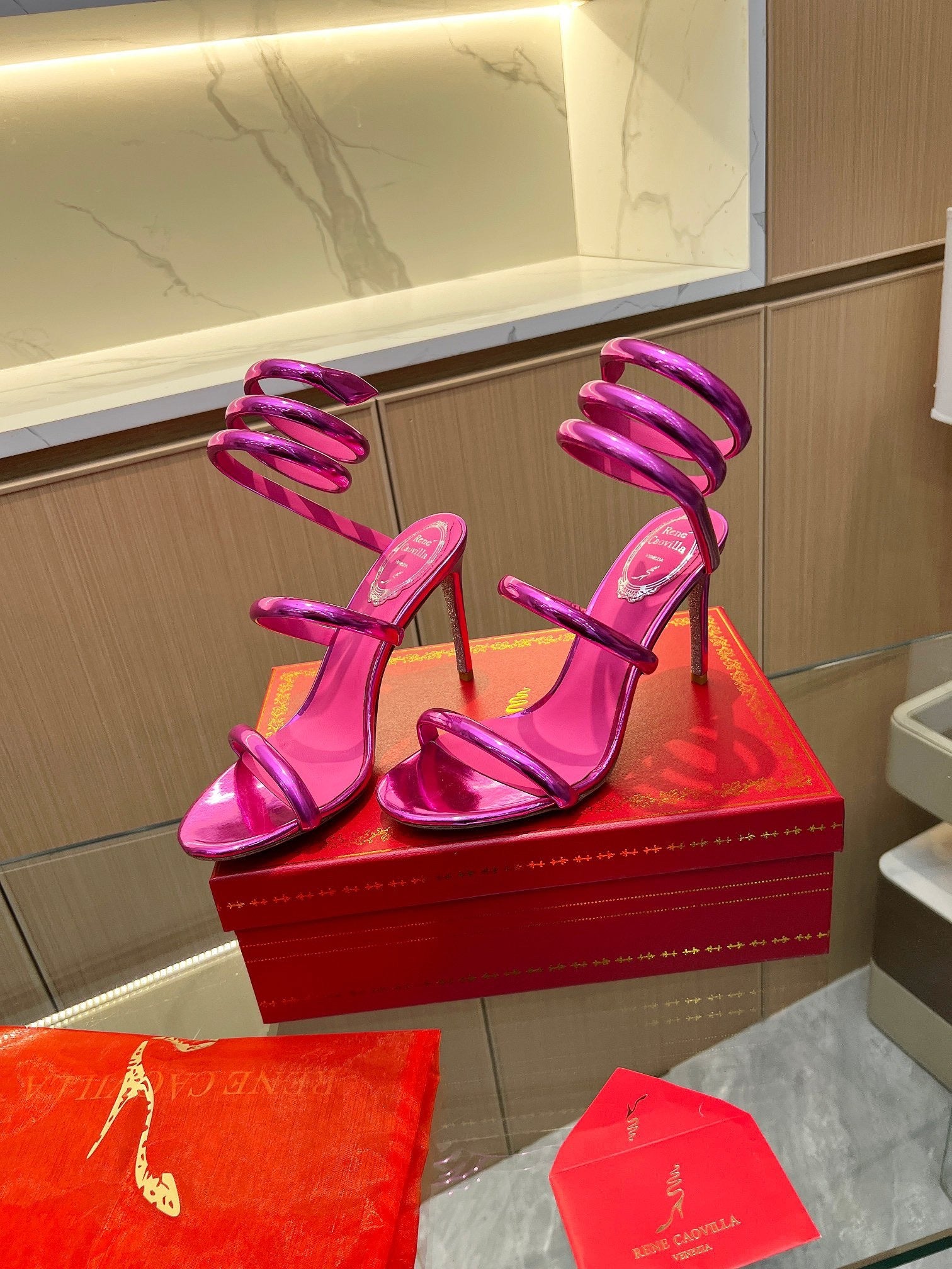 FUCHSIA CHROME HEELS