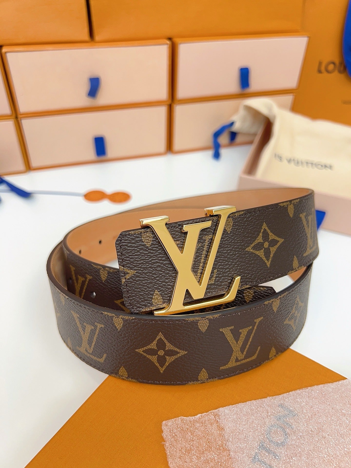 CLASSIC MONOGRAM BELT – GOLD BUCKLE EDITION