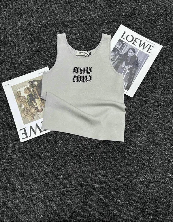 RIBBED LOGO KNIT TANK TOP