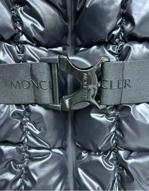 BELTED QUILTED HOODED PUFFER VEST