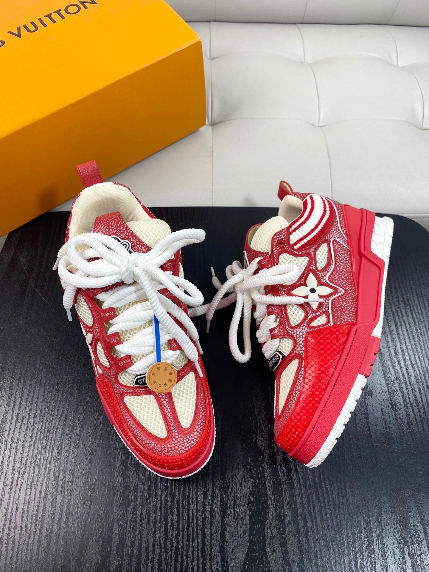 RED & WHITE CHUNKY SNEAKERS