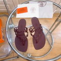 BURGUNDY CHAIN STRAP SANDALS