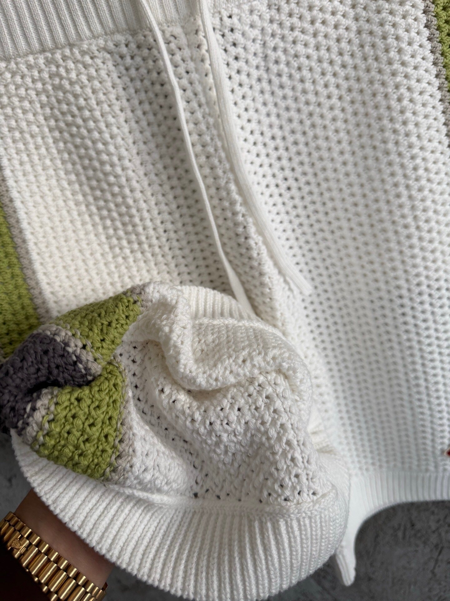 COLOR BLOCK KNIT SHORT SET