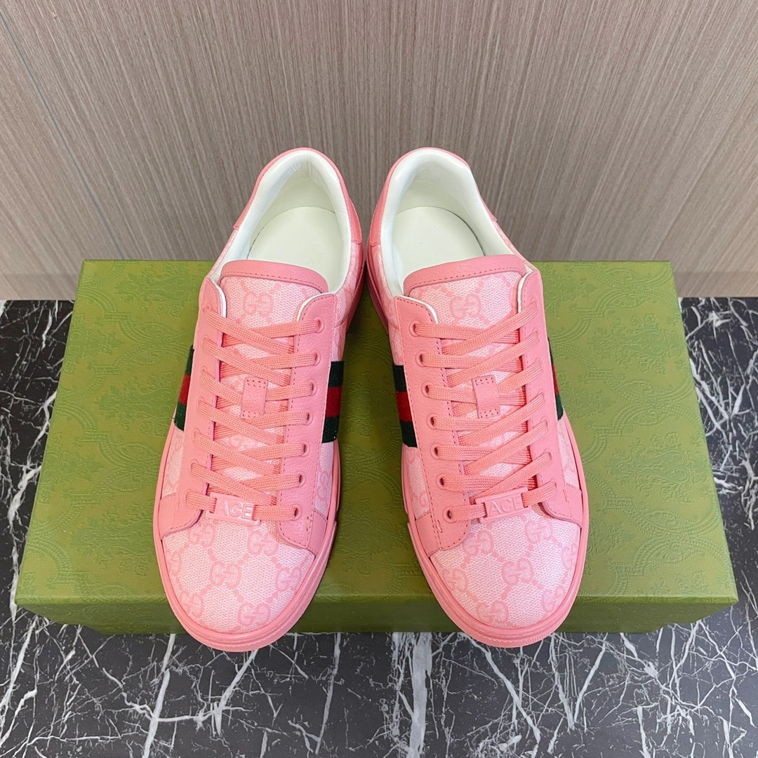 PINK STRIPE LOW-TOP SNEAKERS