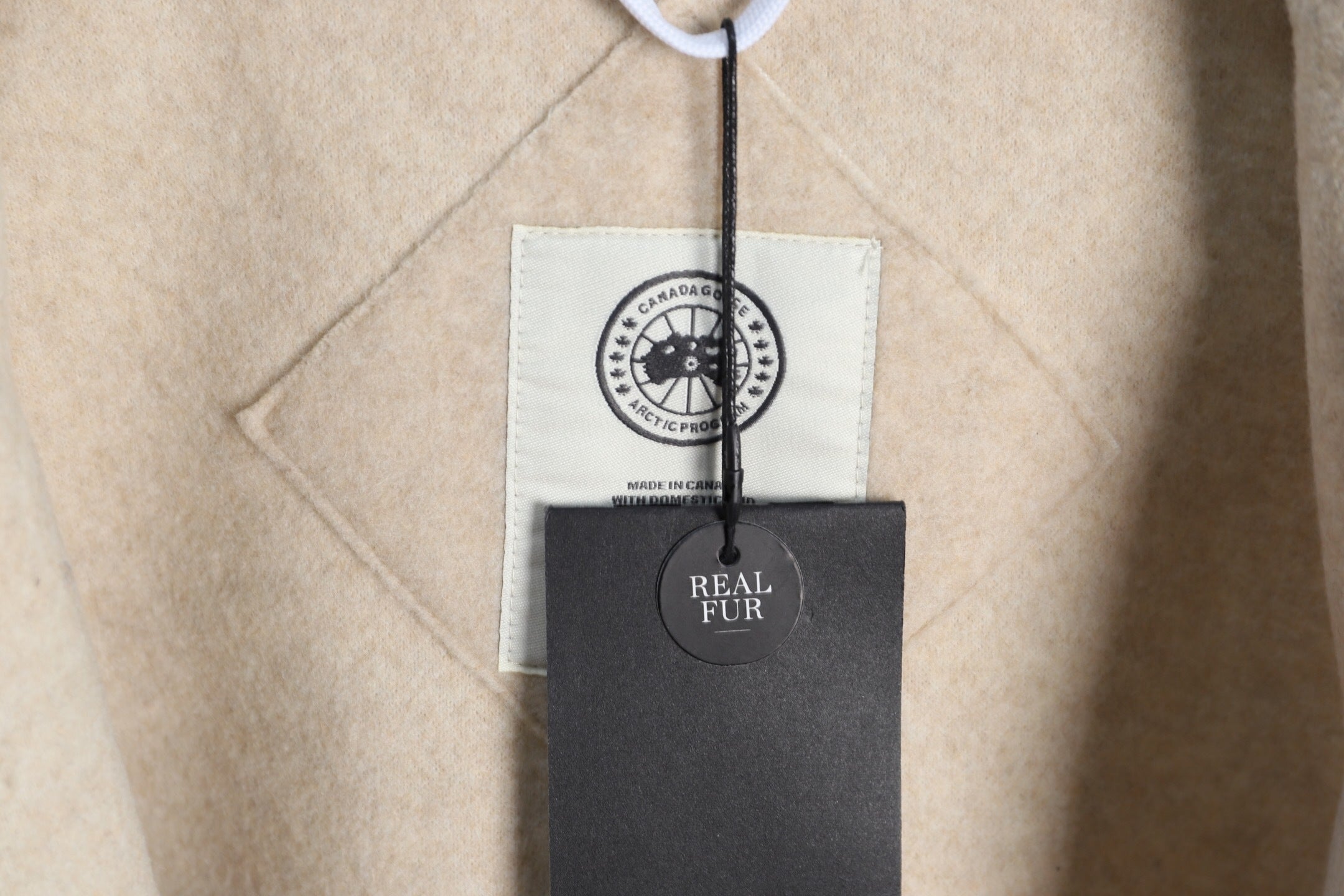 BEIGE ZIP-UP WOOL BLEND VEST