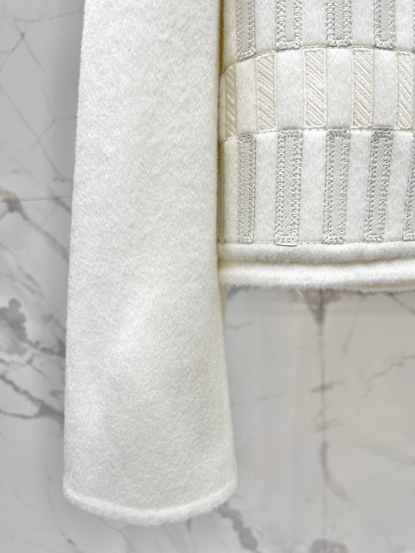 ASYMMETRIC WOOL-BLEND CROPPED JACKET