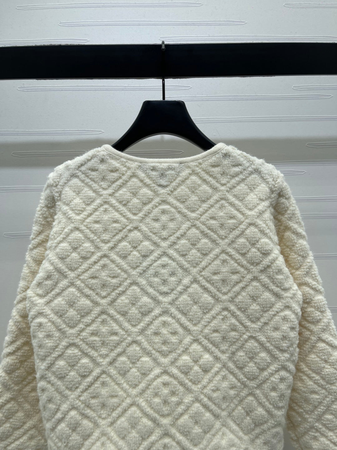 TEXTURED QUILTED KNIT CARDIGAN