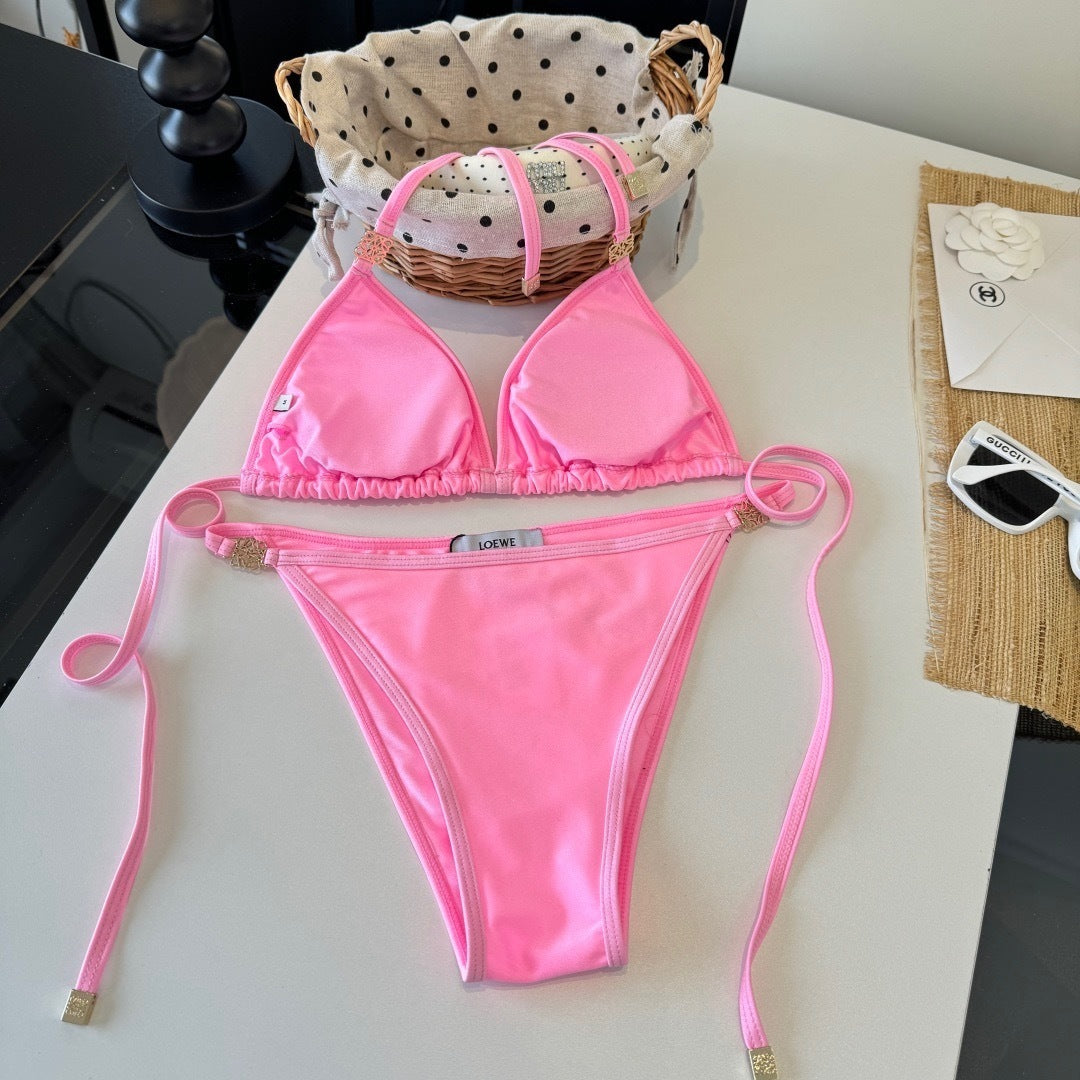 HOT PINK TRIANGLE BIKINI SET