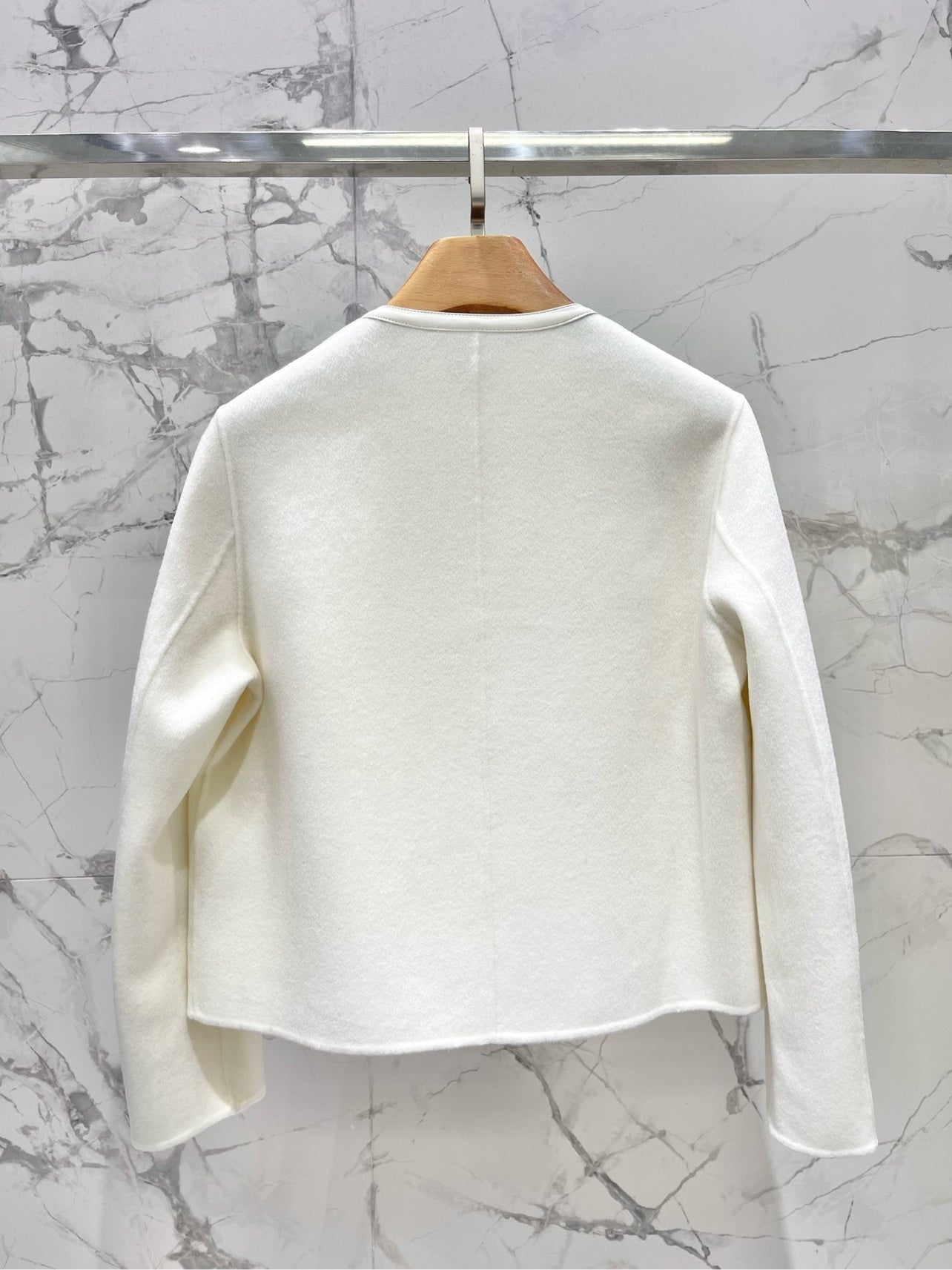 ASYMMETRIC WOOL-BLEND CROPPED JACKET