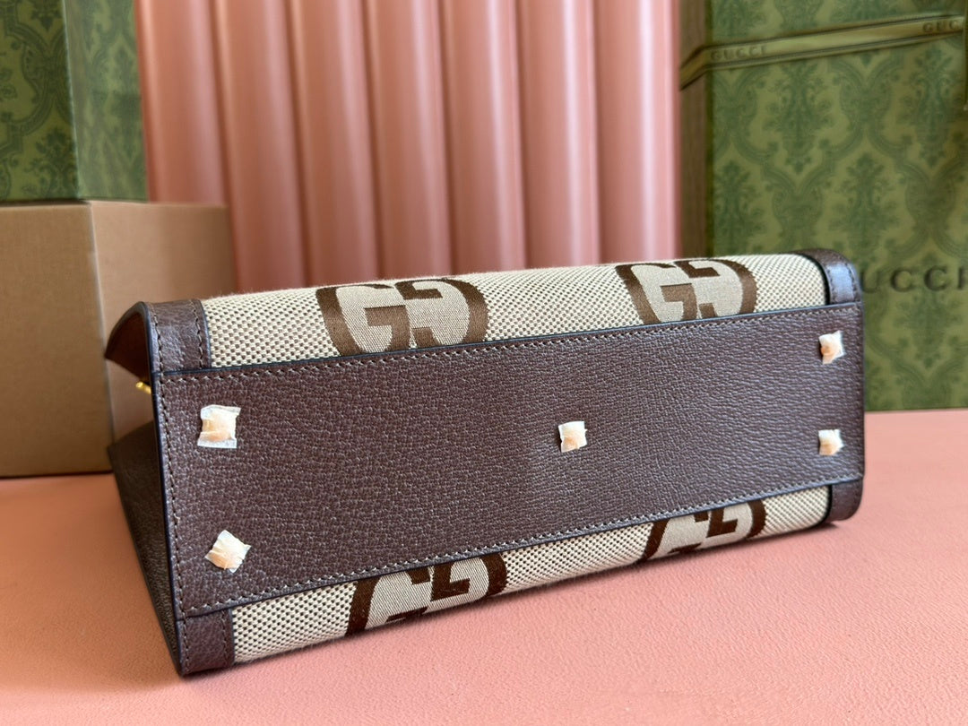LUXURY BAMBOO HANDLE MONOGRAM MINI TOTE BAG