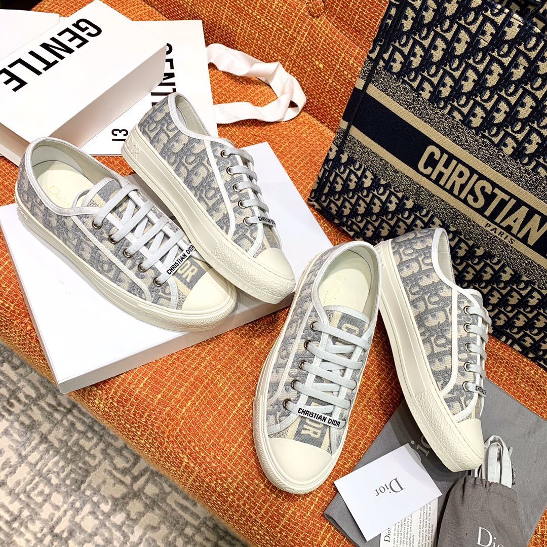 OBLIQUE PRINT LOW-TOP CANVAS SNEAKERS