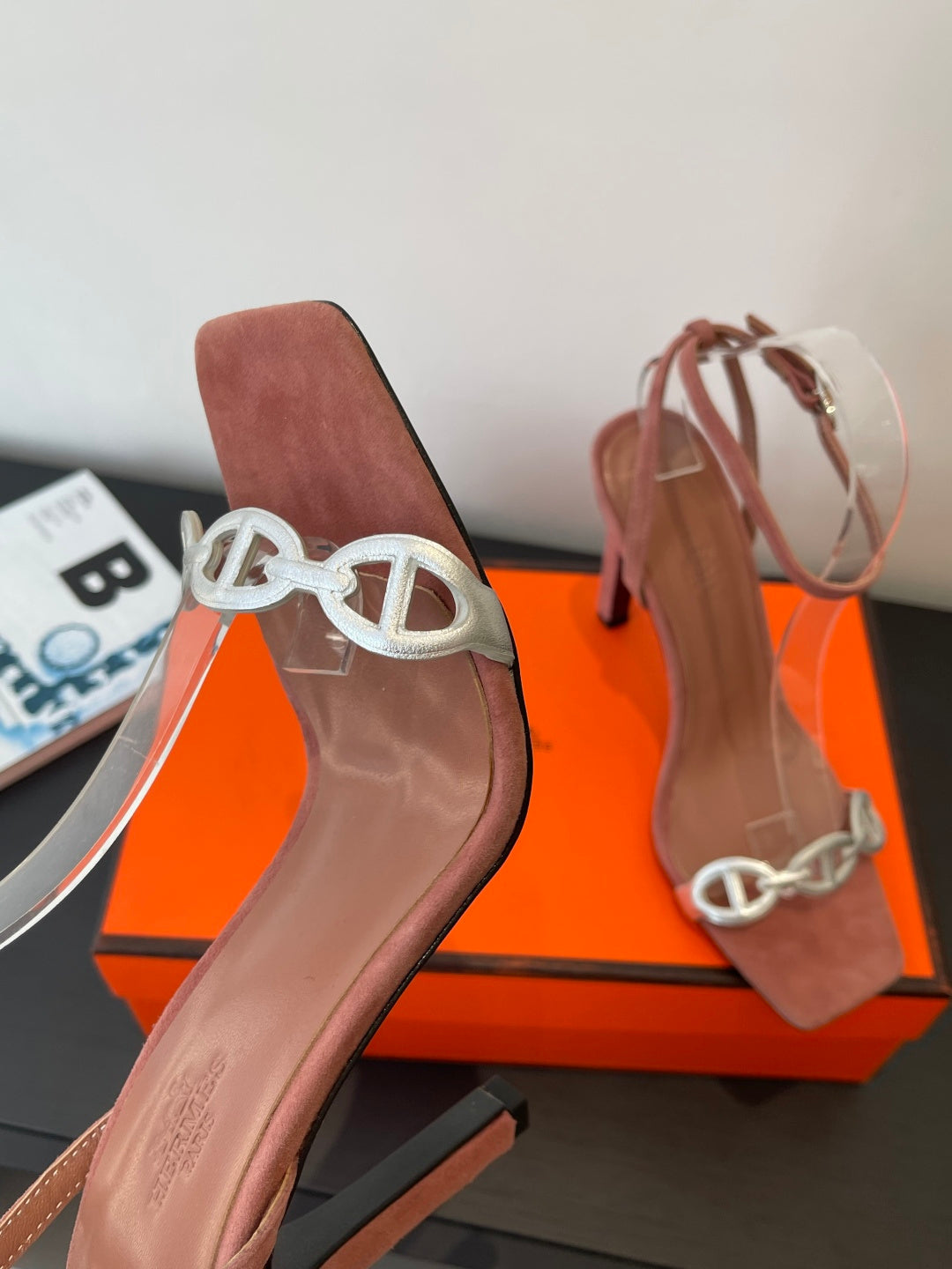 DUSTY ROSE SUEDE ANKLE STRAP HIGH HEEL SANDALS