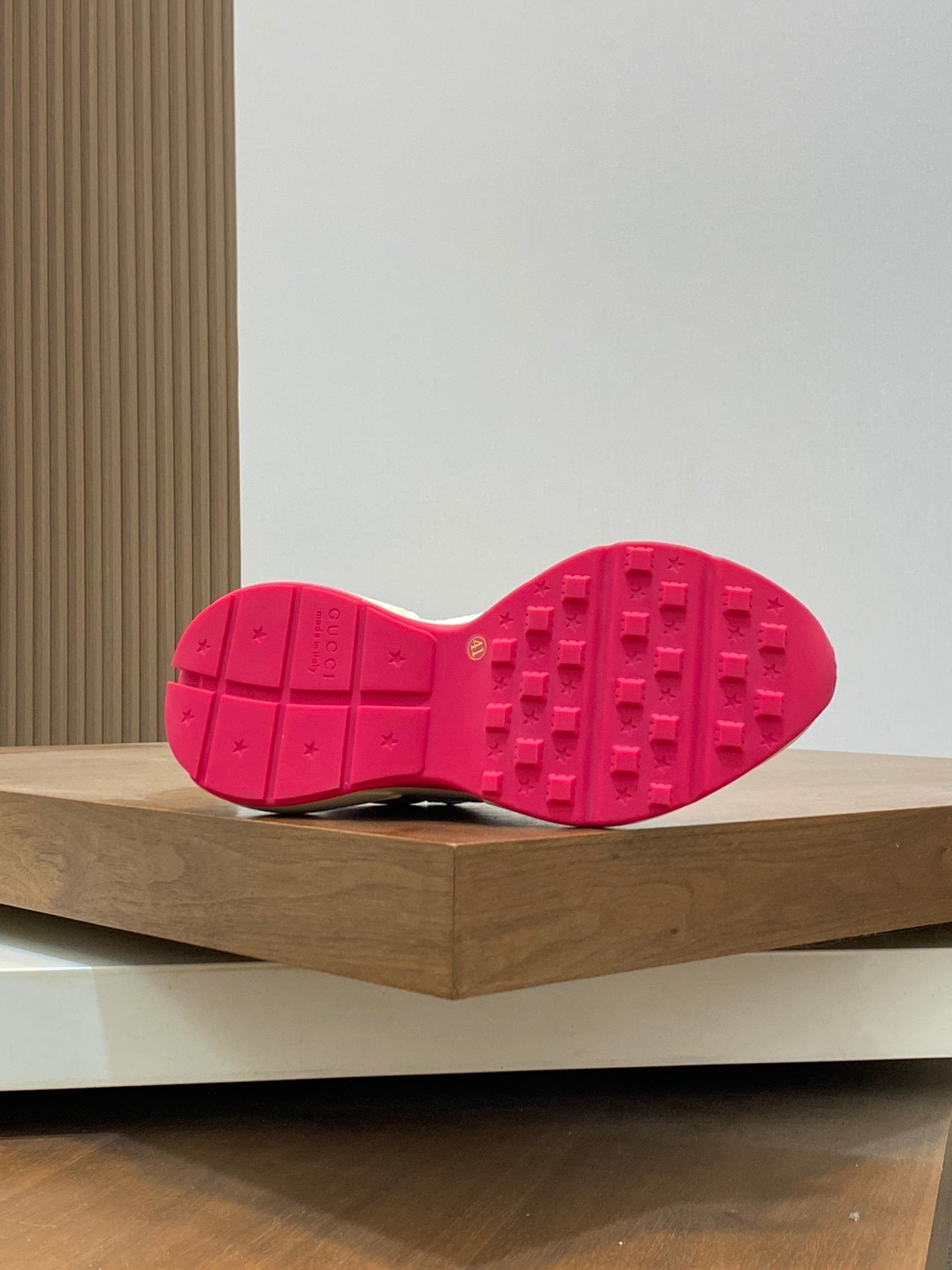 MONOGRAM PANEL CHUNKY SNEAKERS WITH PINK ACCENTS