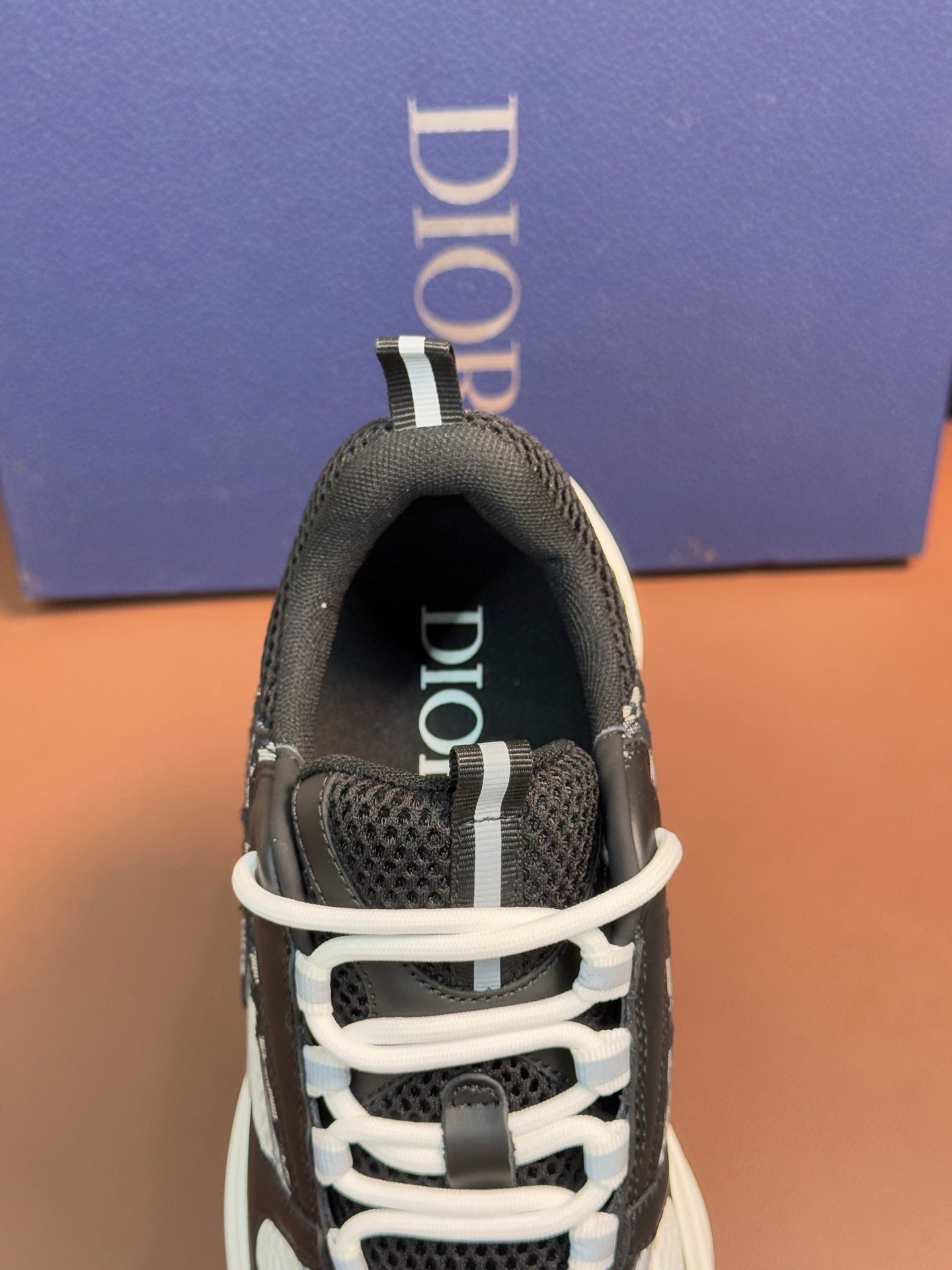 BLACK & WHITE MONOGRAM CHUNKY DESIGNER SNEAKERS