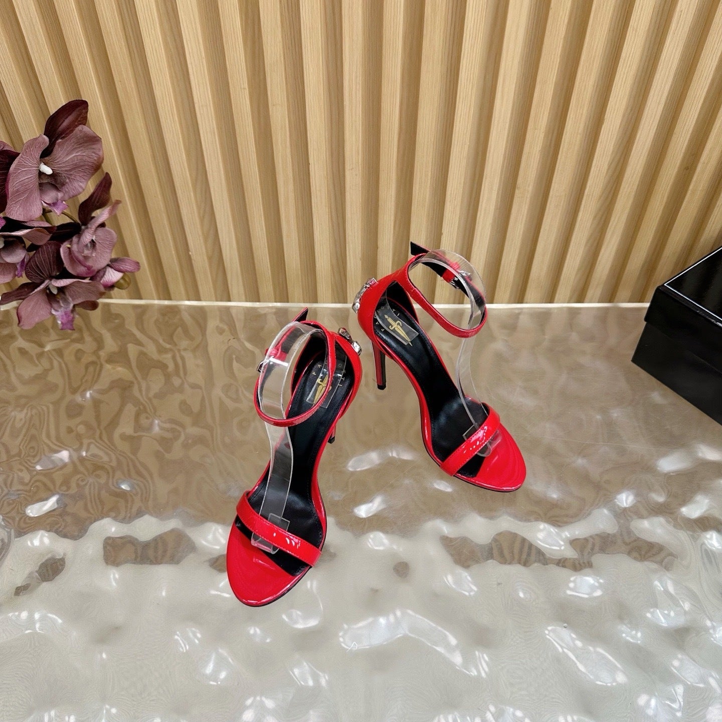 PATENT RED STILETTO SANDALS – GLAM NIGHT EDITION