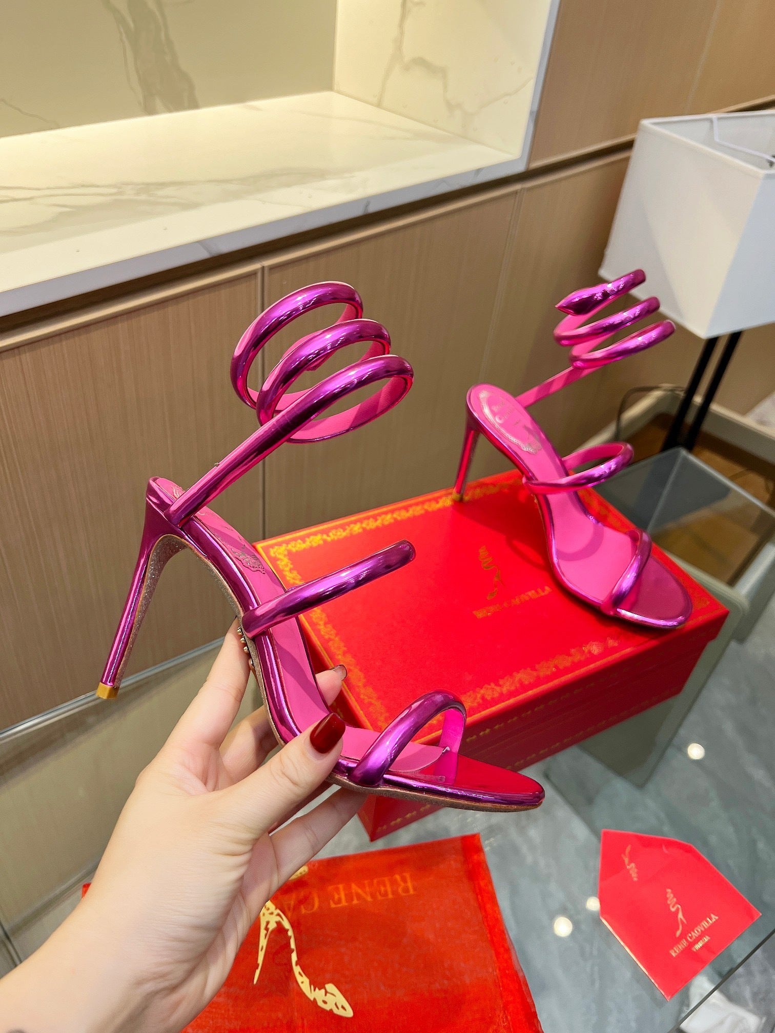 FUCHSIA CHROME HEELS