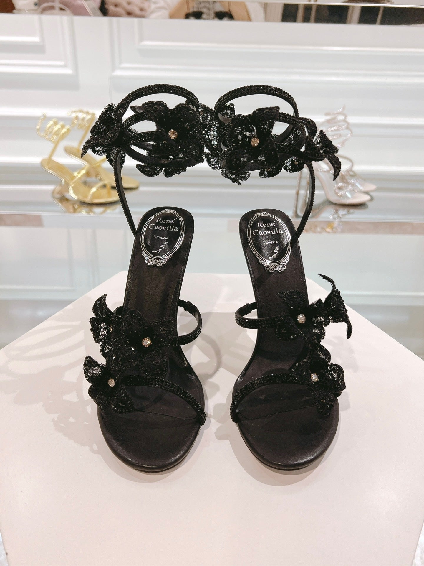 MIDNIGHT FLORAL HEELS