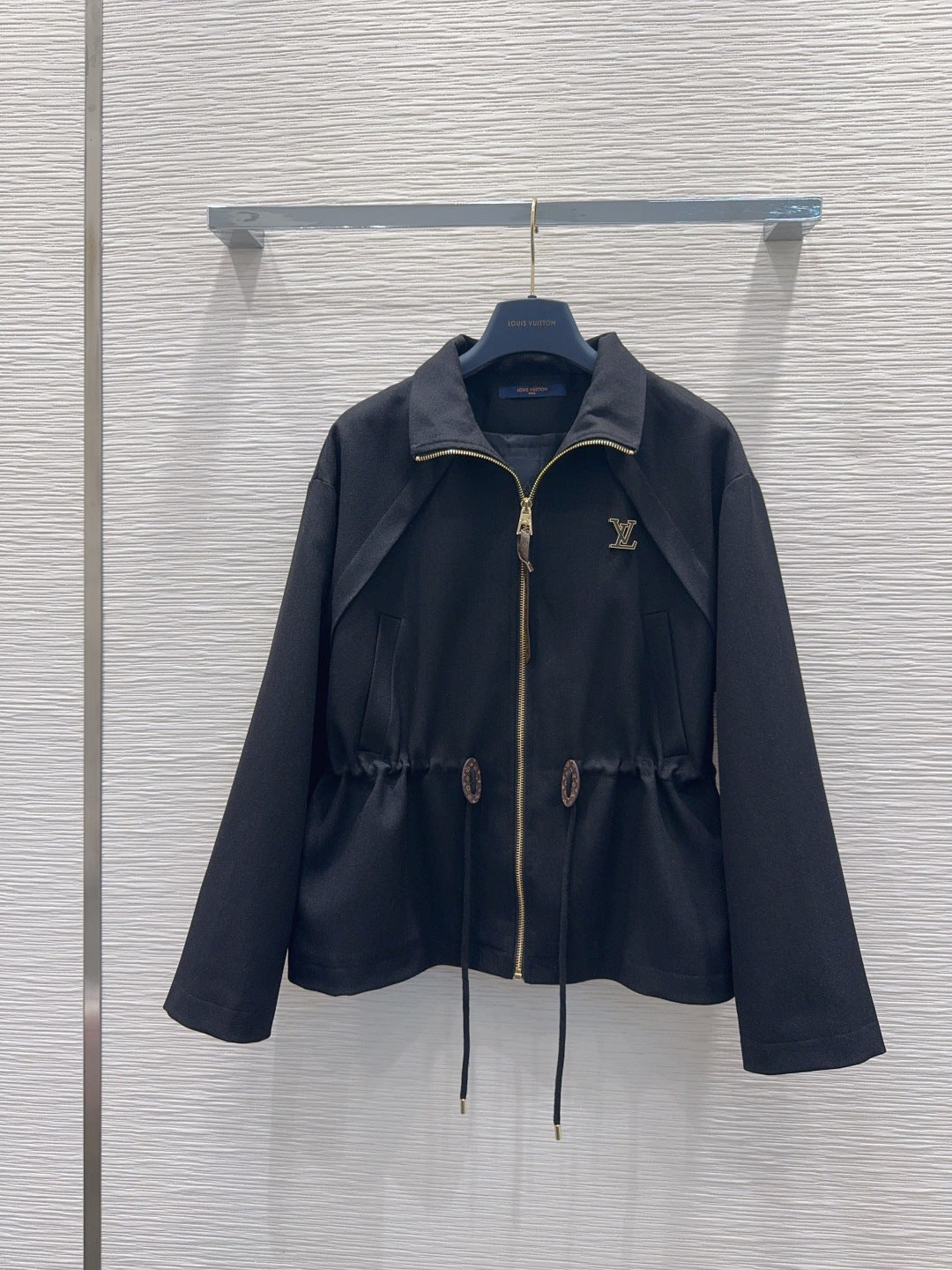 DRAWSTRING WAIST ZIP-UP JACKET