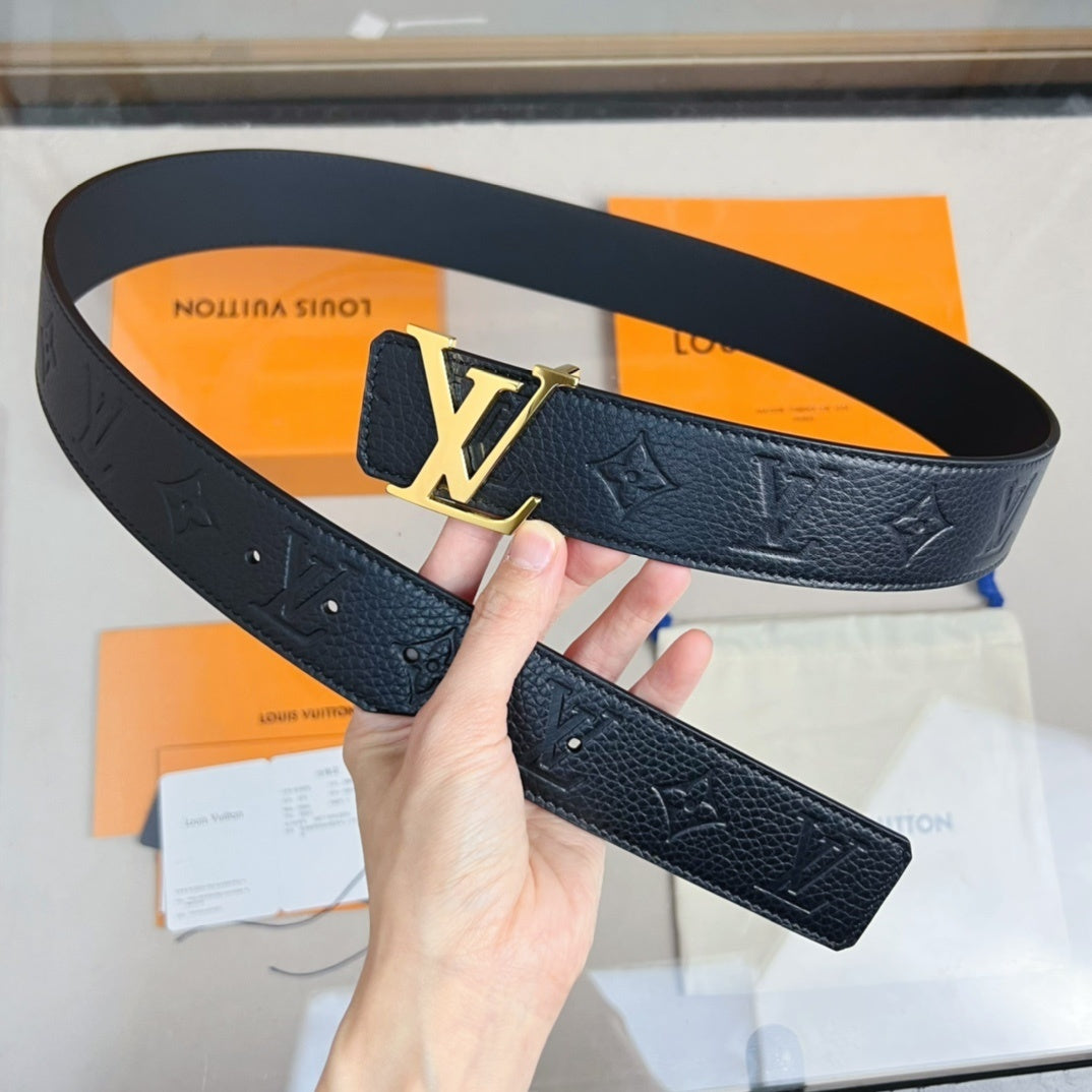 EMBOSSED LEATHER BELT – GOLD BUCKLE EDITION