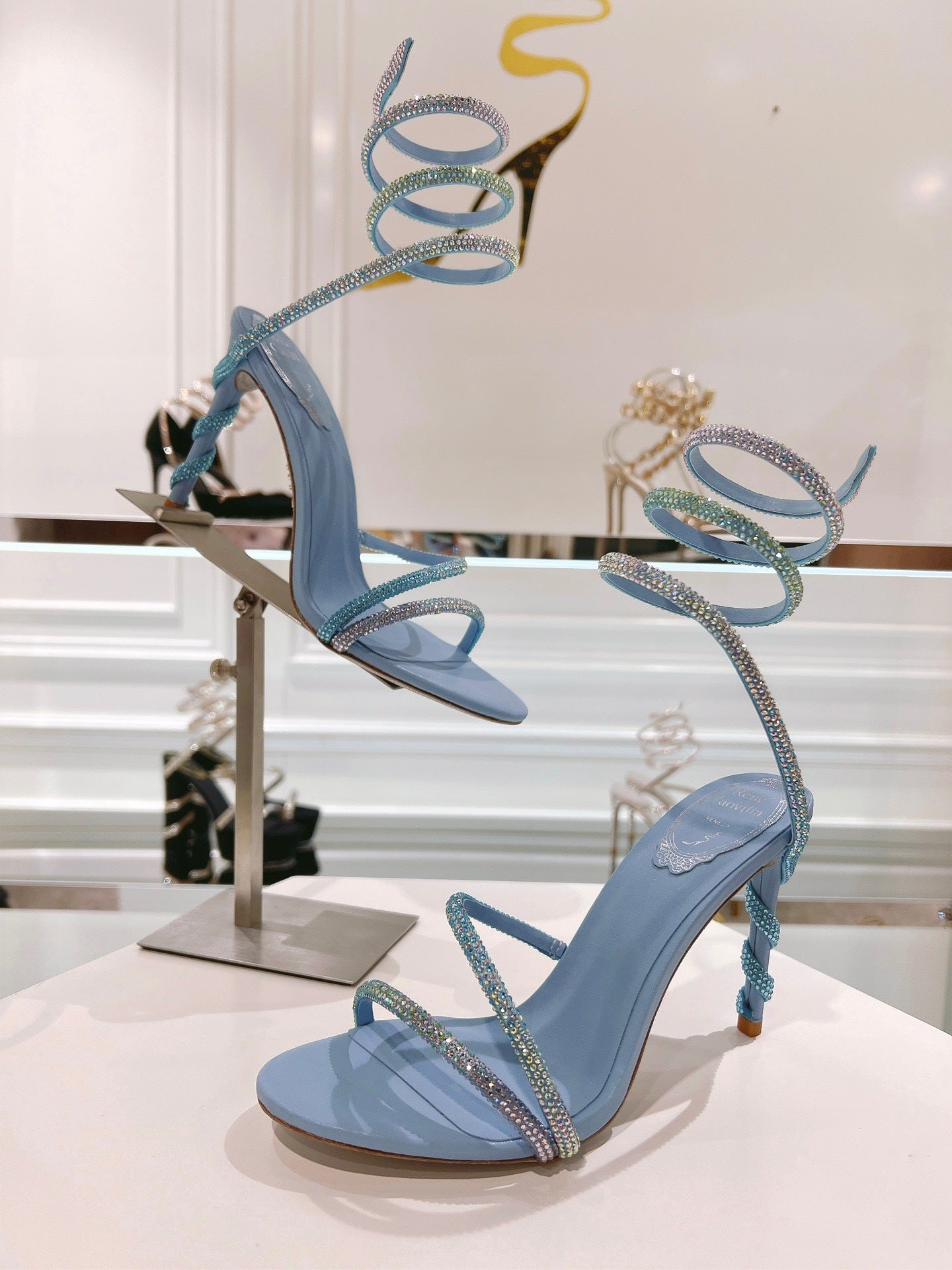ICE BLUE SPIRAL HEELS