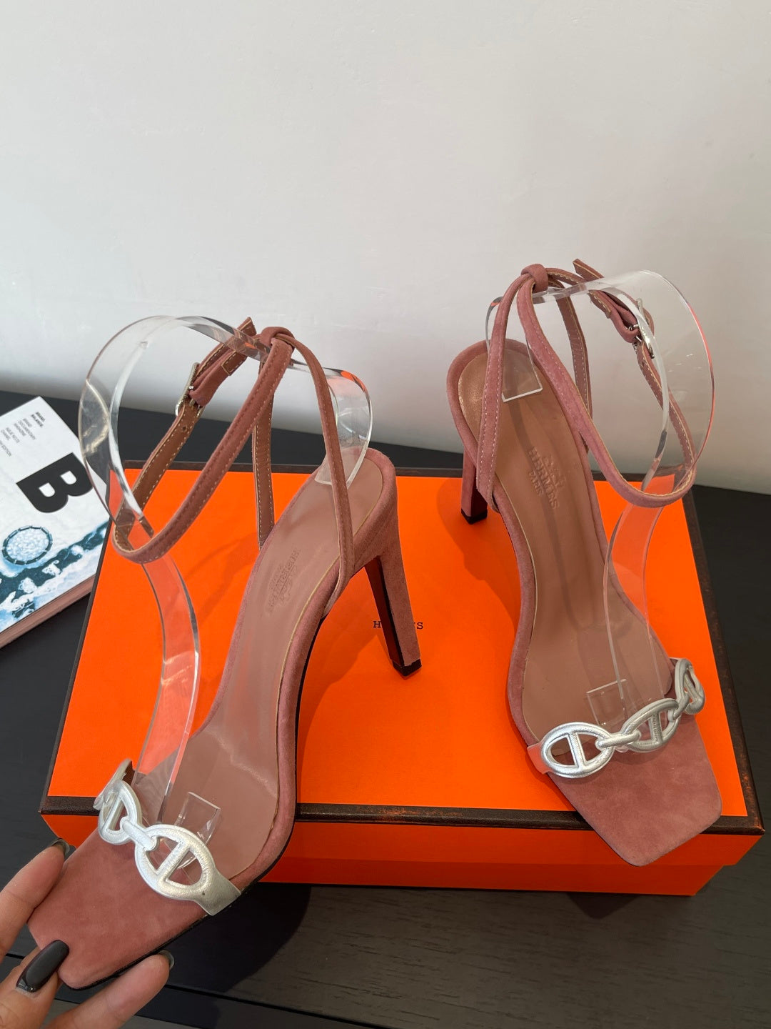 DUSTY ROSE SUEDE ANKLE STRAP HIGH HEEL SANDALS